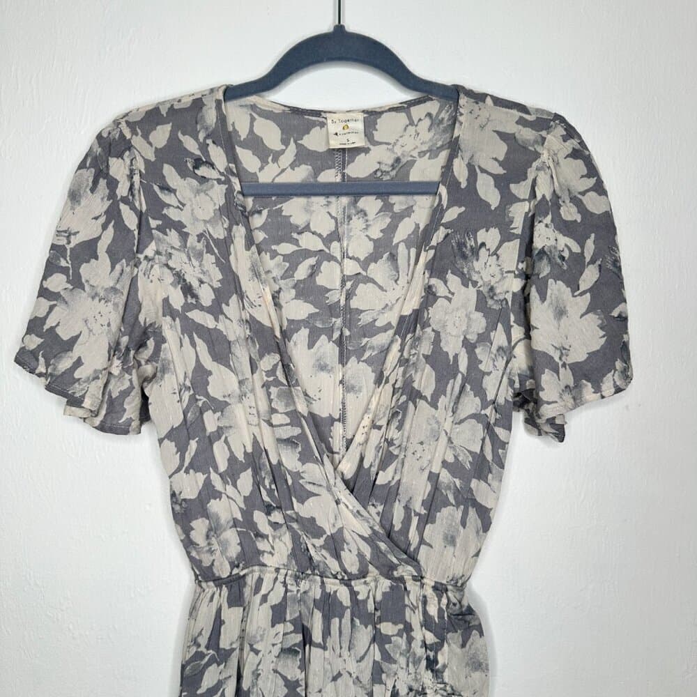 By Together Gray & White Floral Mini Dress Size S - Thumbnail 5