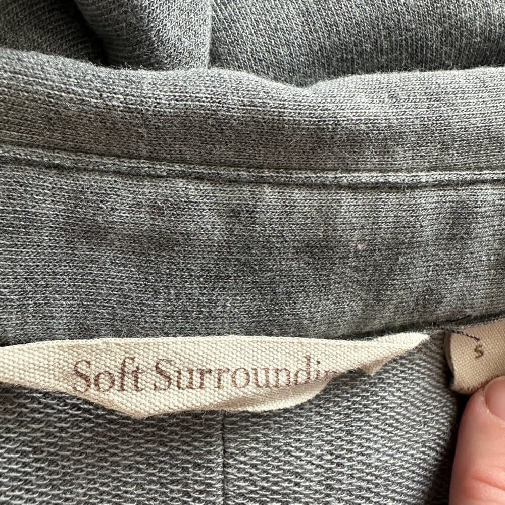 Soft Surroundings Jumpsuit Gray Washed Tied Camilla Pockets Size S - Thumbnail 8