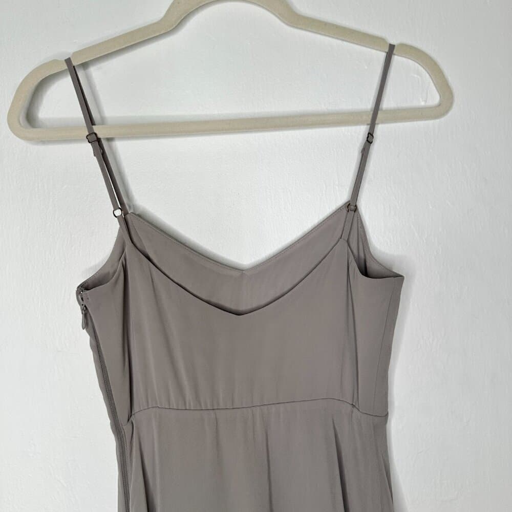 NWOT SHOW ME YOUR MUMU Faith Maxi Dress Dove Grey Chiffon XXS - Thumbnail 8