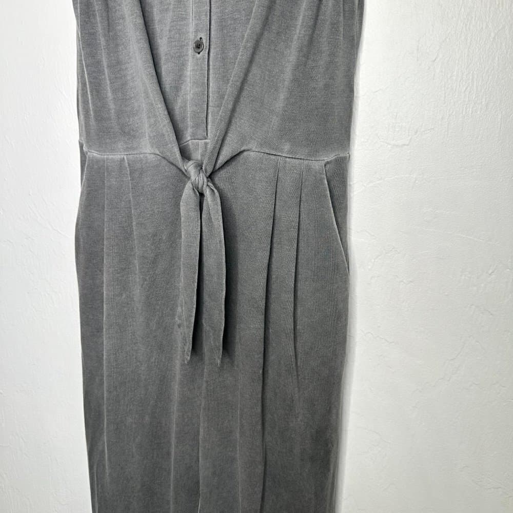 Soft Surroundings Jumpsuit Gray Washed Tied Camilla Pockets Size S - Thumbnail 6