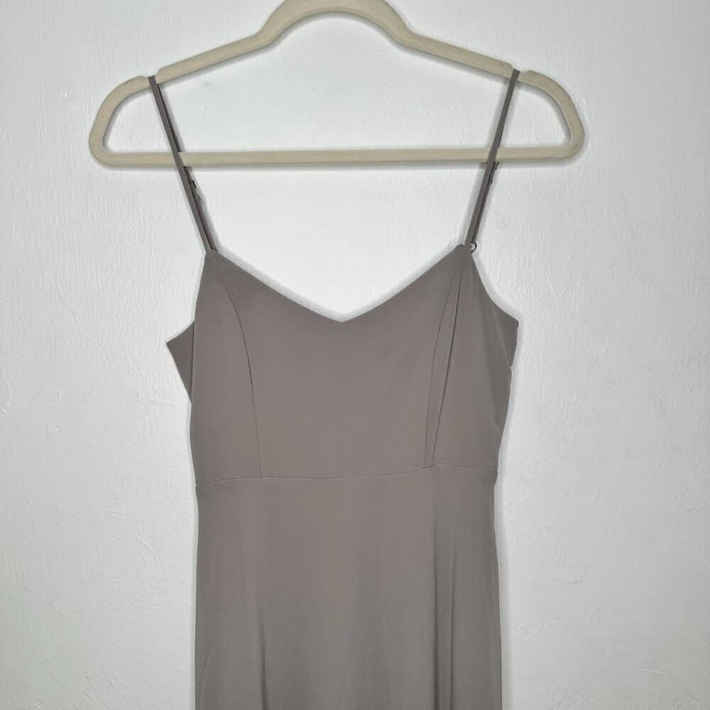 NWOT SHOW ME YOUR MUMU Faith Maxi Dress Dove Grey Chiffon XXS - Thumbnail 5