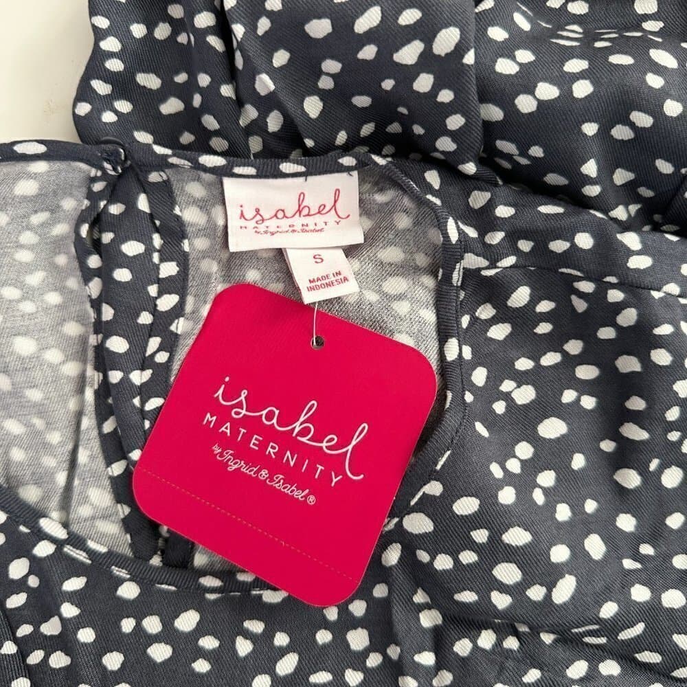 Isabel Maternity by Ingrid & Isabel Gray & White Maxi Dress NWT - Thumbnail 6