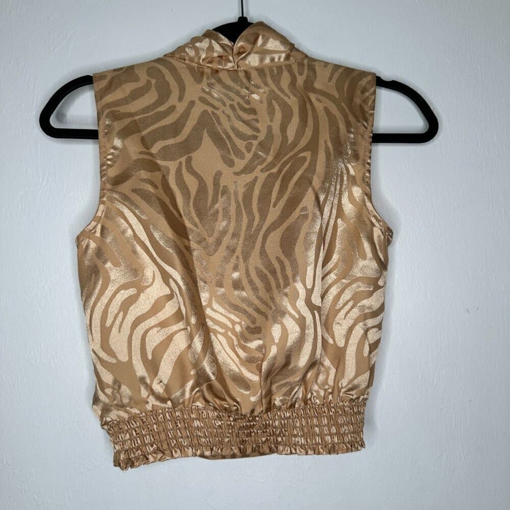 Japna Blouse with Gold Pattern Size S - Thumbnail 3