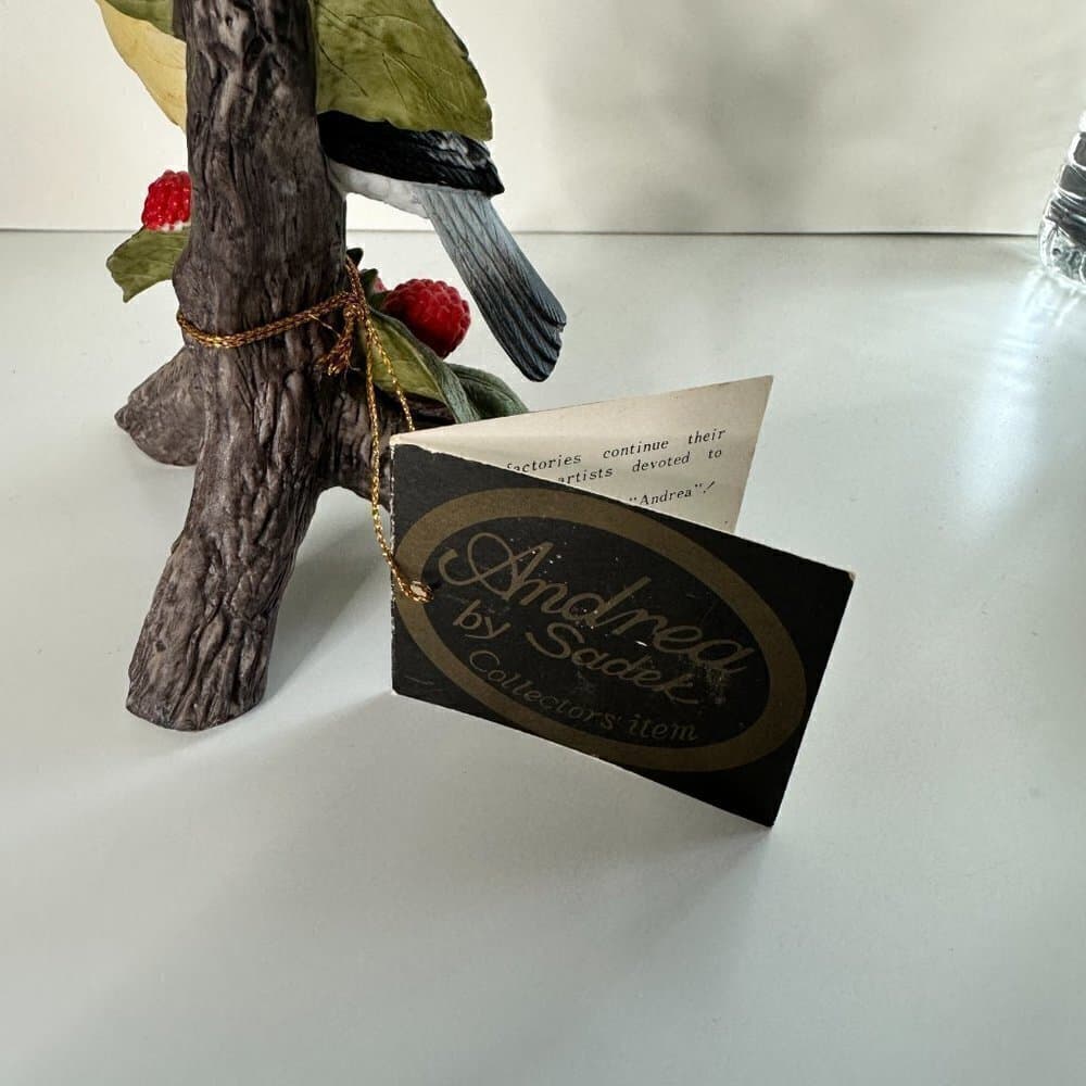 VINTAGE 1993 SADEK 9022 GOLDFINCH BY ANDREA PORCELAIN FIGURINE MADE IN JAPAN - Thumbnail 3