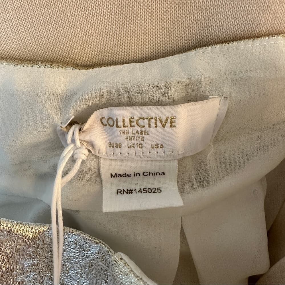 Nwt Collective The Label From ASOS Gold Petite Sleeveless Mini Dress Size 6P - Thumbnail 7