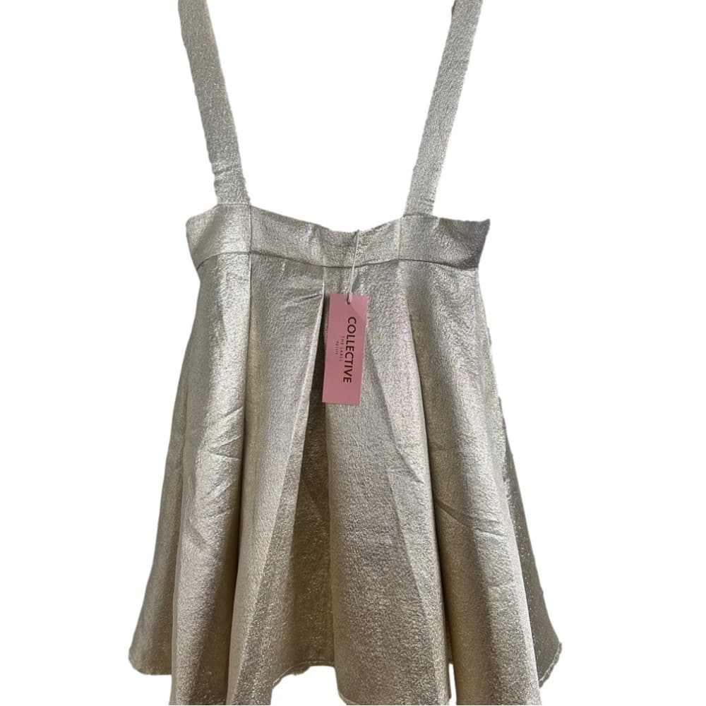 Nwt Collective The Label From ASOS Gold Petite Sleeveless Mini Dress Size 6P - Thumbnail 5