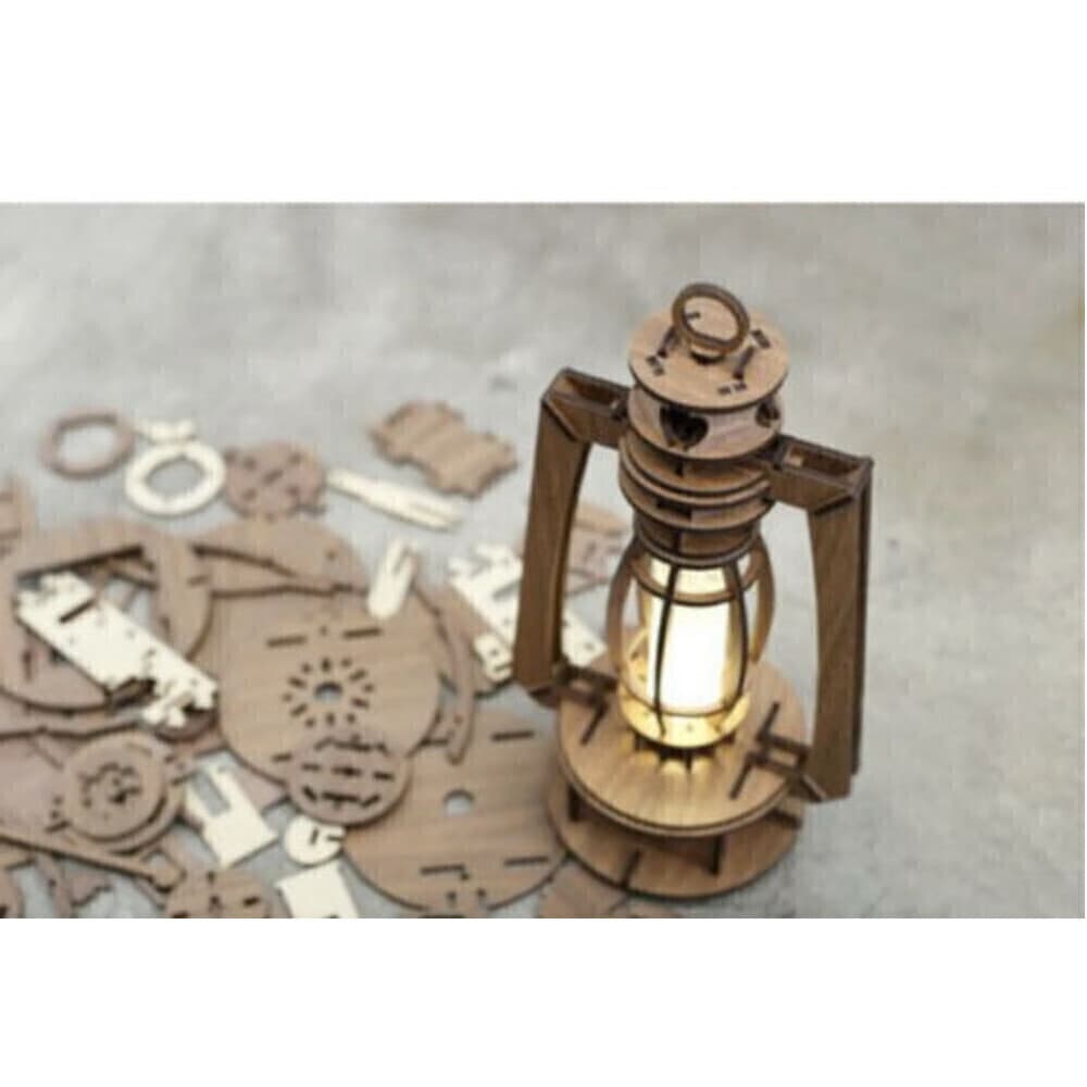 [woodsum] LED Retro Vintage DIY Wood Lamp-W /Self Assembly Kit - Home Decor