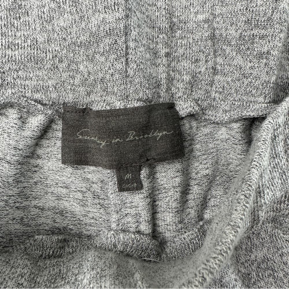 Anthro Sunday in Brooklyn Ruffle Hem Knit Gray Drawstring Pull On Joggers Size M - Thumbnail 7