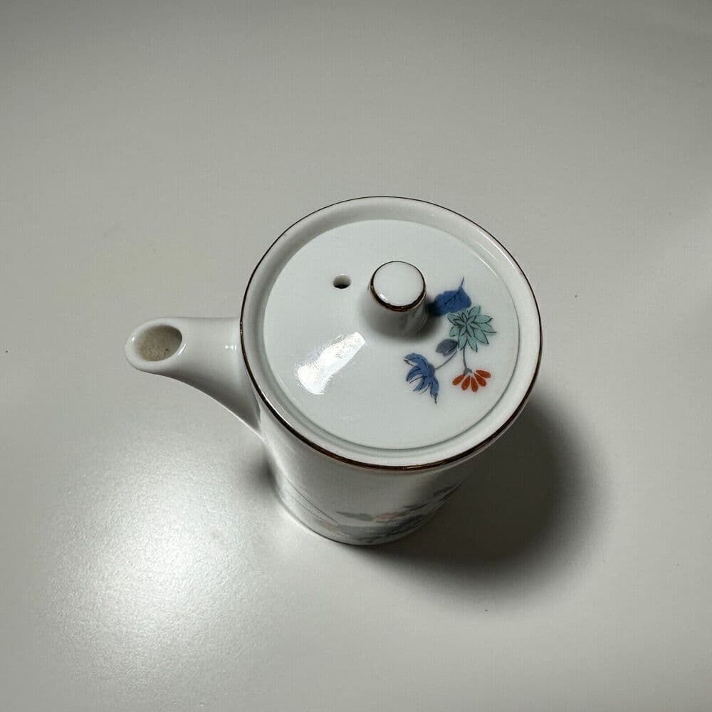 Small Teapot Asian marked blue pottery tea floral Oriental Japan - Thumbnail 2
