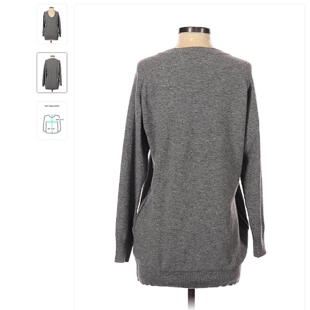See By Chloé Gray Wool Cashmere Pullover Pocket Sweater Size 2 - Thumbnail 2