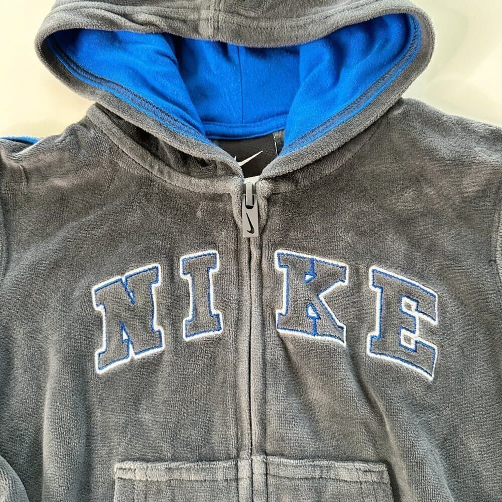 Nike Retro Terry Cloth Zip Up Hoodie Size 3 - Thumbnail 2