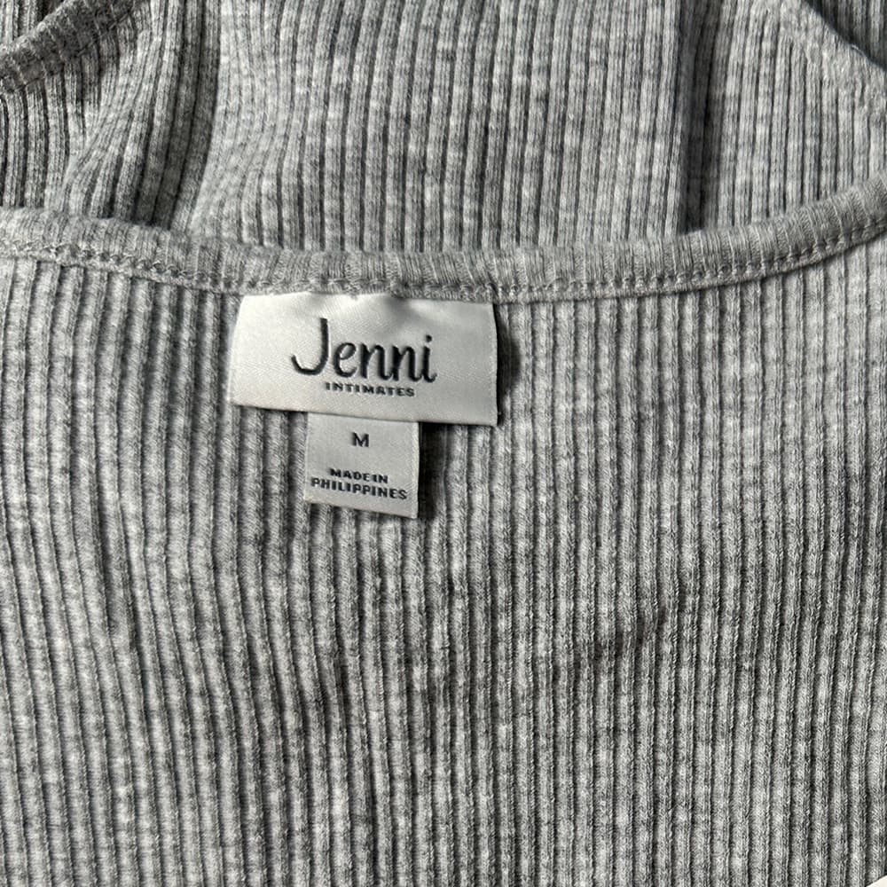 JENNI Sz M Gray Ribbed Short Sleeve Gray Bodysuit New - Thumbnail 4