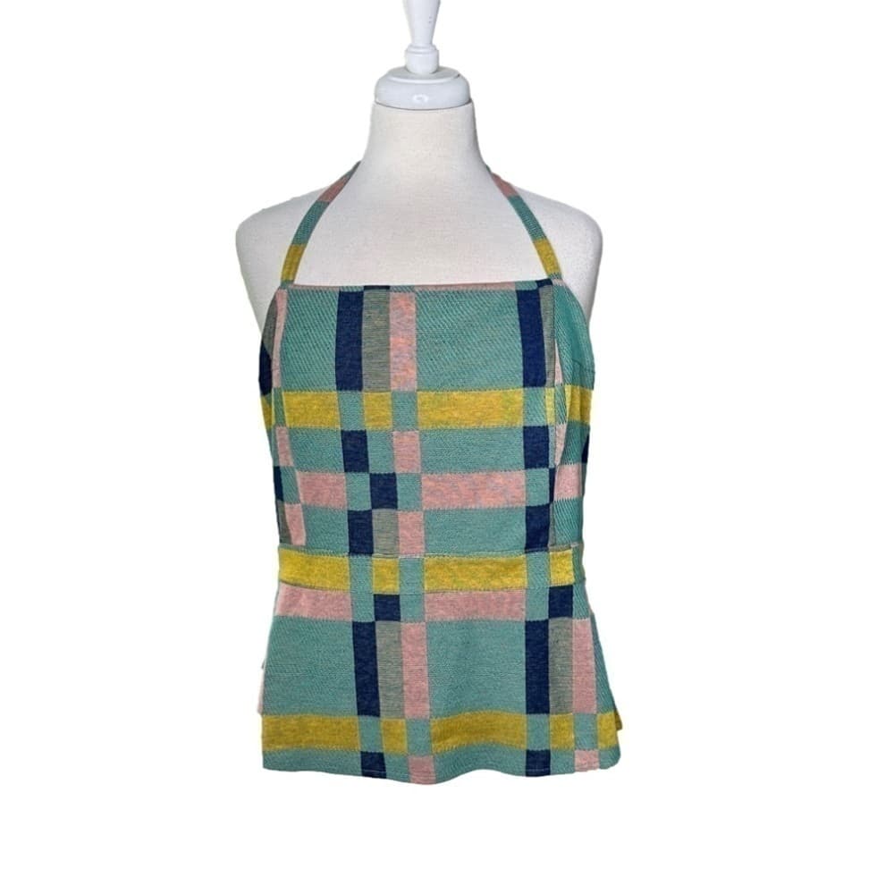 EVA Franco Size XL Mod Plaid Summer Festival Plaid Colorful Retro Halter Top - Thumbnail 5