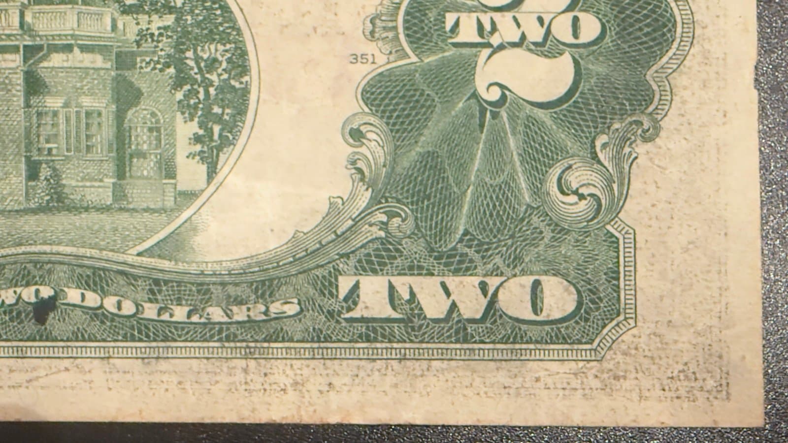 Title: 1928-G $2 Red Seal Note w/ Reverse Ink Transfer - Thumbnail 10