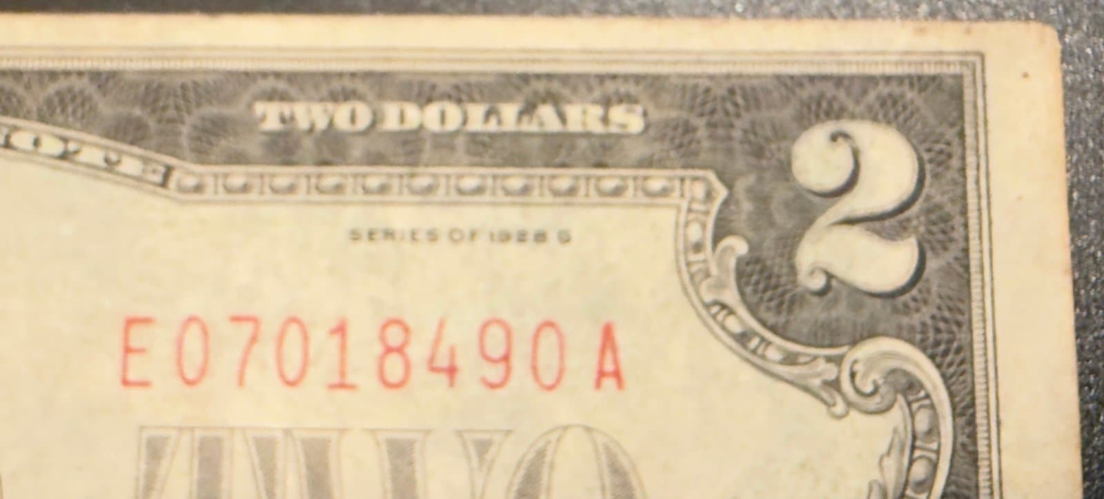 Title: 1928-G $2 Red Seal Note w/ Reverse Ink Transfer - Thumbnail 6