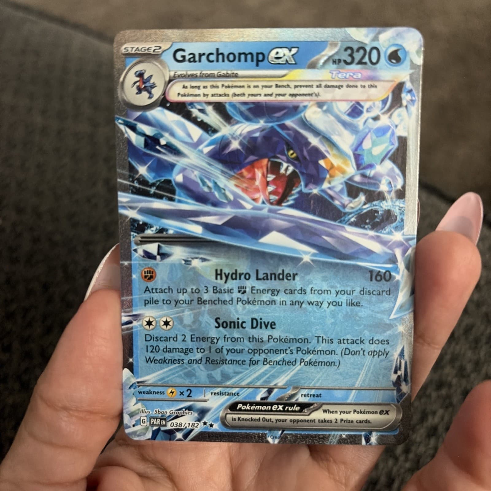 Garchomp ex 038/182 (Double Rare) Paradox Rift Near Mint Pokemon TCG - Thumbnail 2