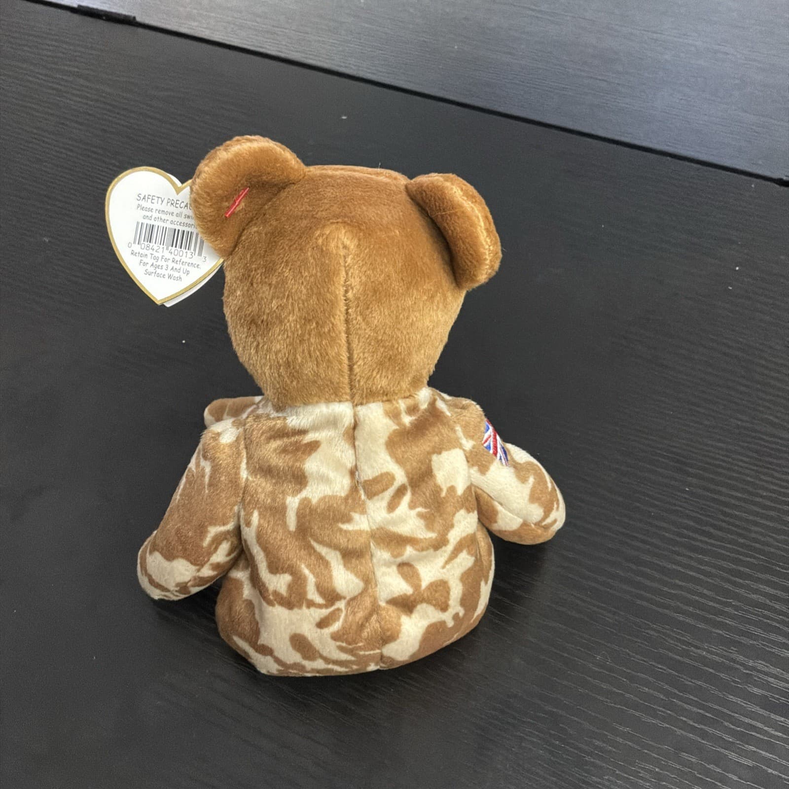 TY Beanie Baby HERO the Military Bear UK 2003 Exclusive Version British Flag - Thumbnail 3
