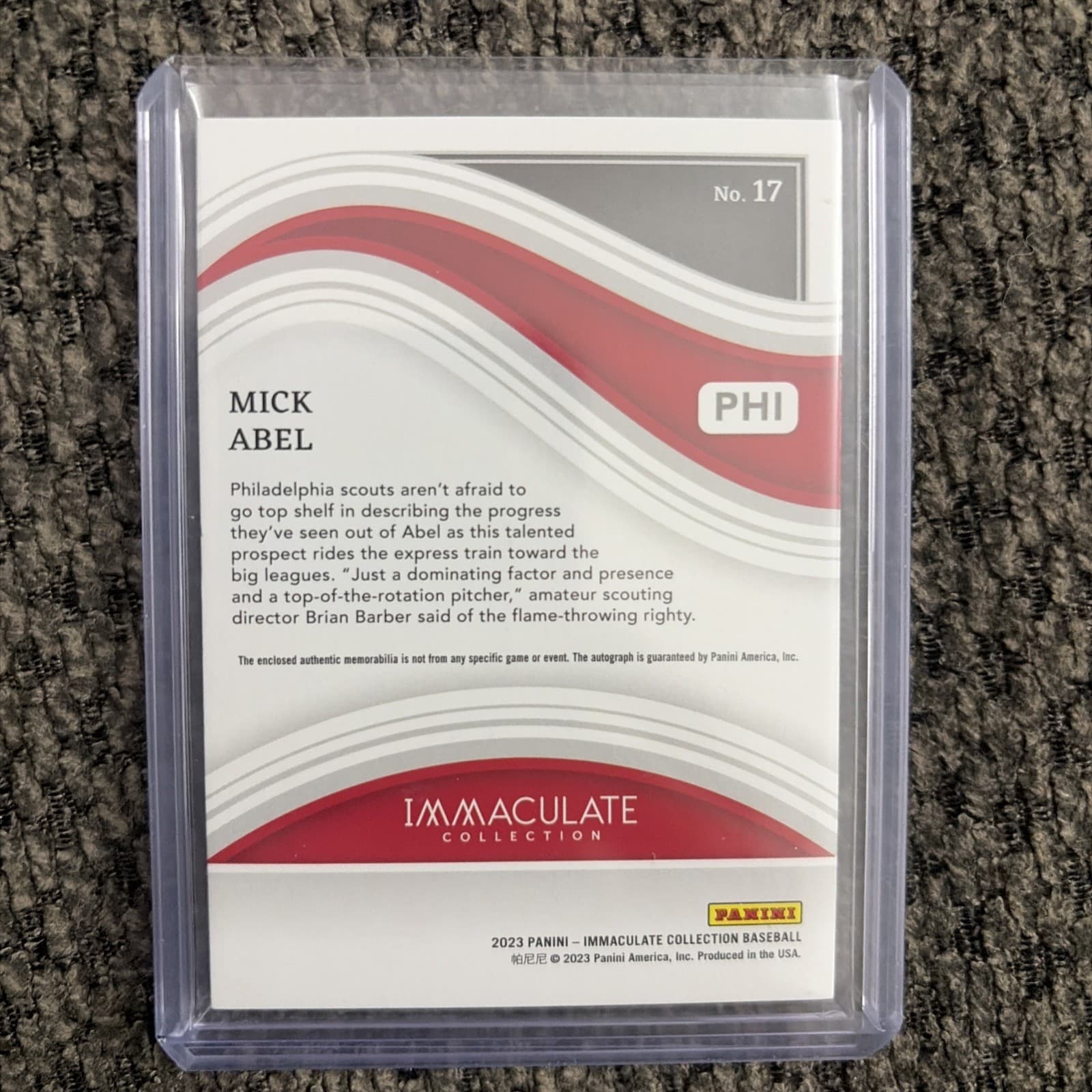 2023 Panini Immaculate Collection Mick Abel Red 39/74 - Thumbnail 2