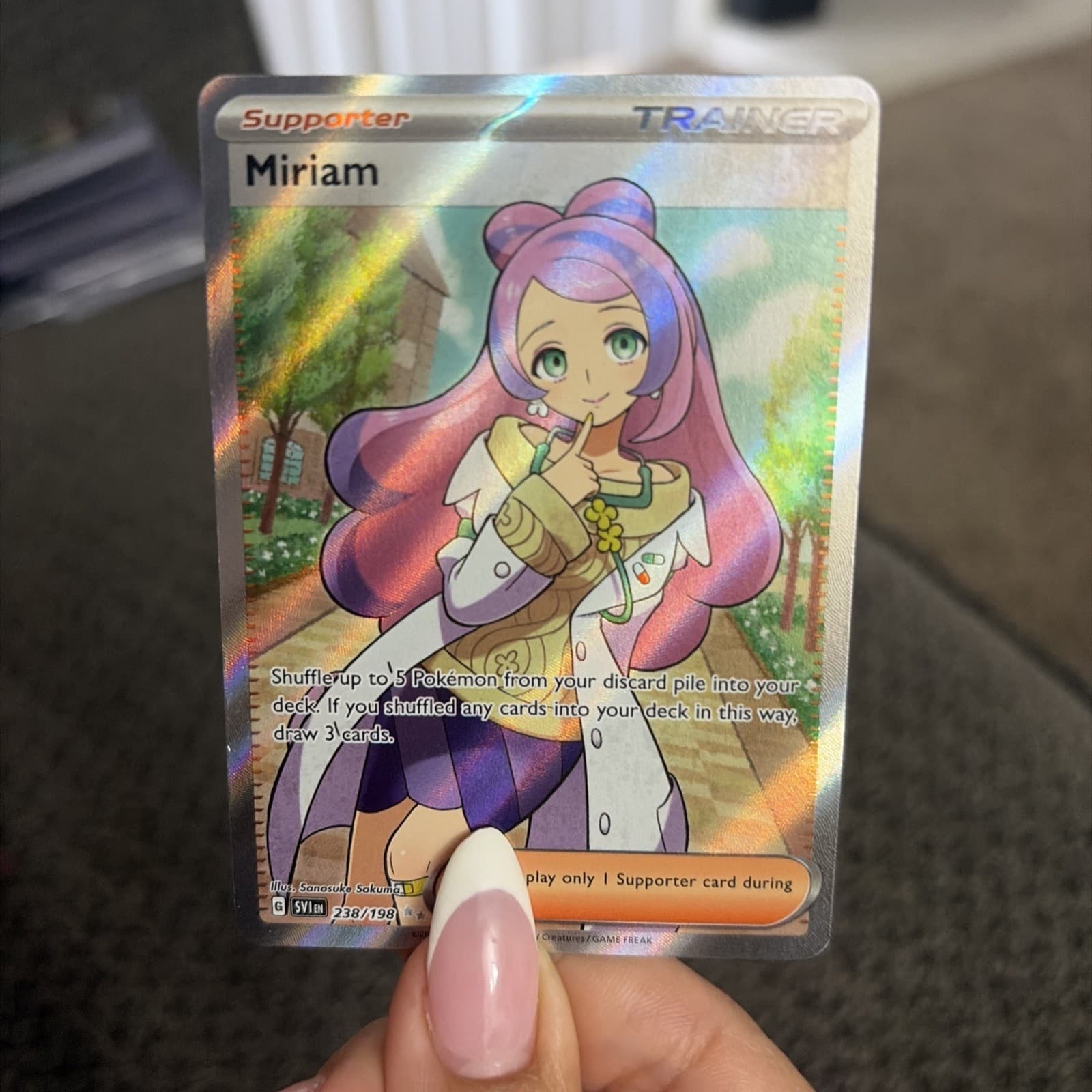 Pokemon TCG - Miriam - 238/198 - Ultra Rare (Full Art) - Scarlet & Violet - NM - Thumbnail 3