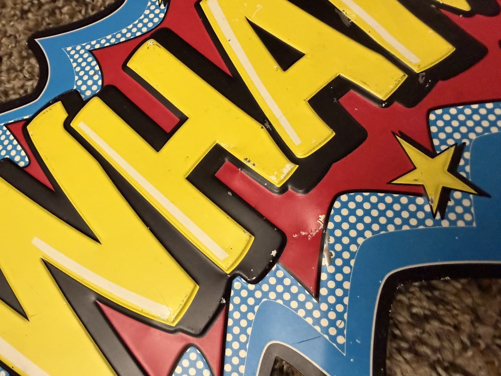 BATMAN BANG EMBOSSED METAL SIGN OPEN ROAD BRANDS RETRO THROWBACK COMIC STYLE!! - Thumbnail 5