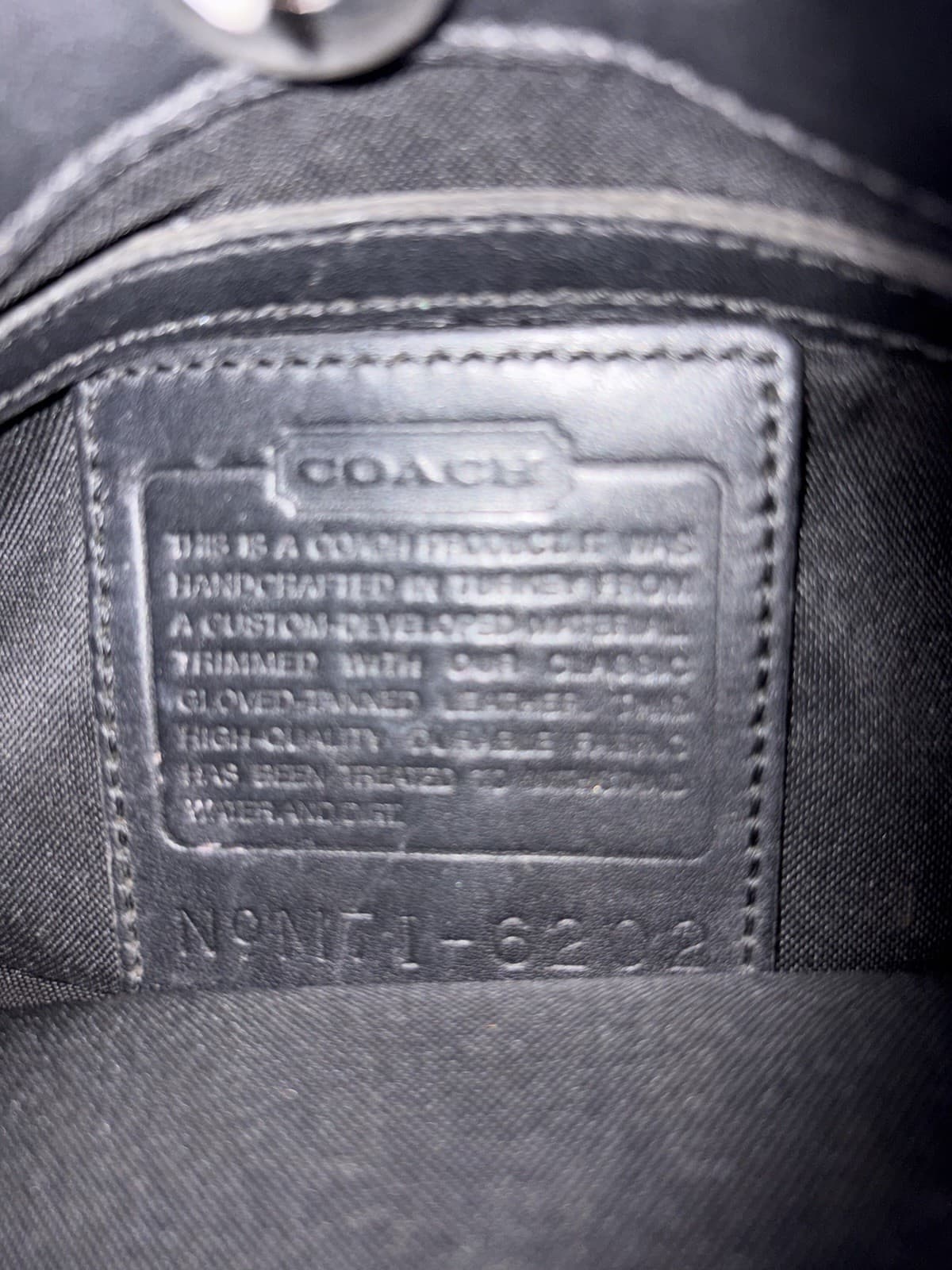 VintageCoach Black Shoulder Bag, Magnetic Closure, Leather Trim, Silver Hardware - Thumbnail 6