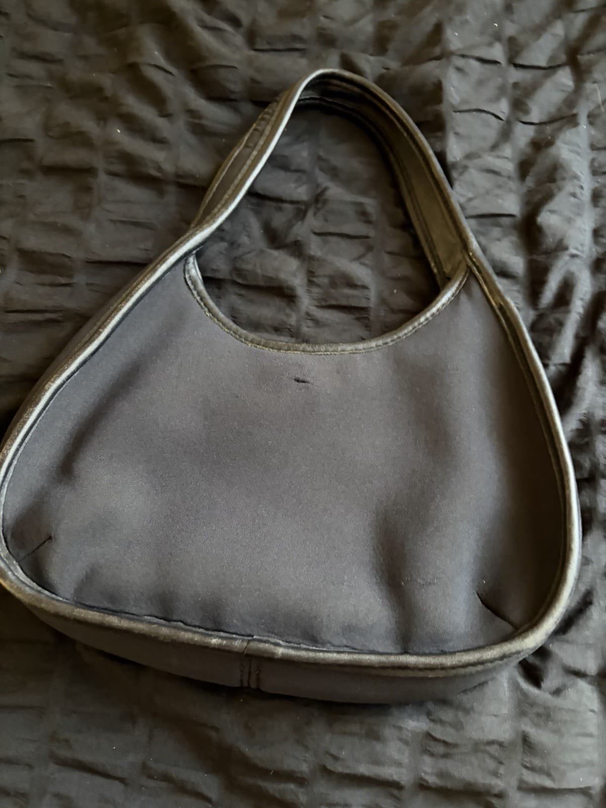 VintageCoach Black Shoulder Bag, Magnetic Closure, Leather Trim, Silver Hardware - Thumbnail 2