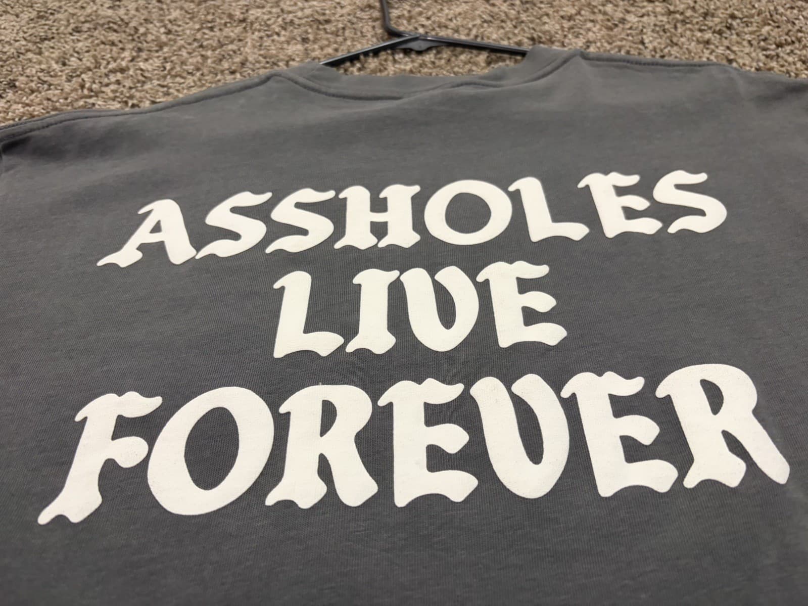 A$$holes Live Forever Short Sleeve Gray T Shirt Size L Classic Logo - Thumbnail 7