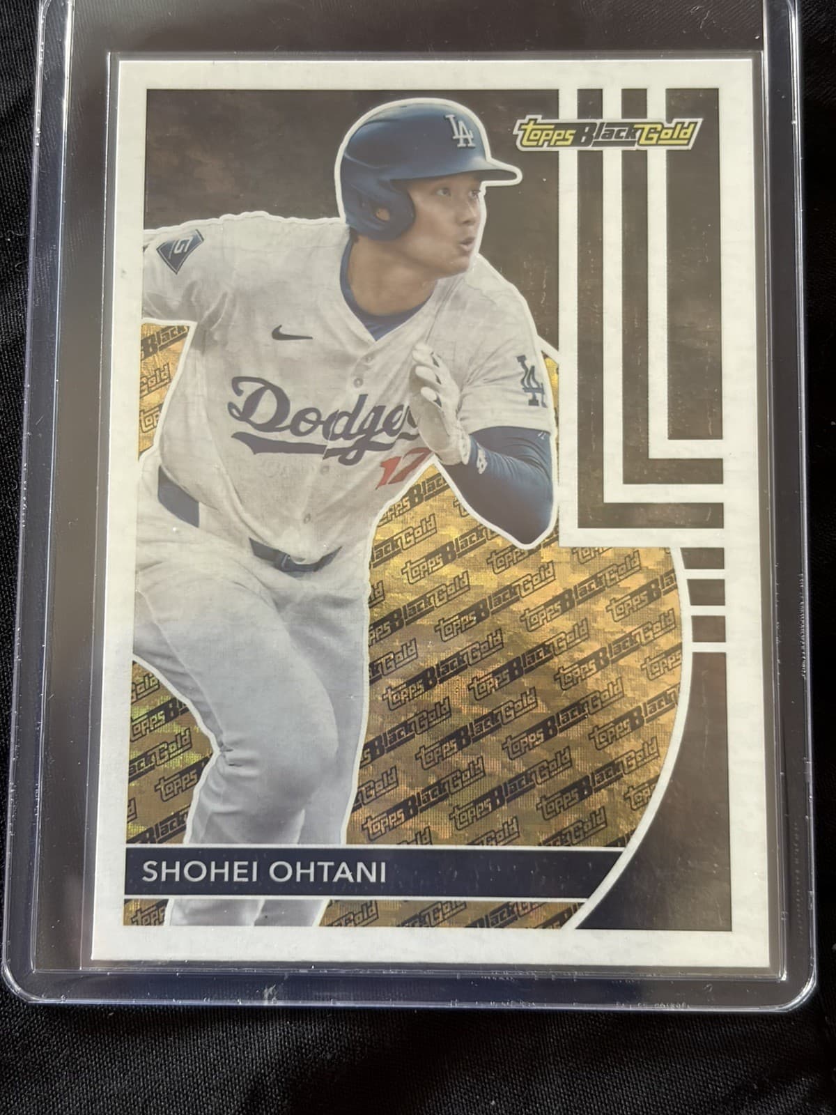 Shohei Ohtani -2024 Topps Update Series - Black Gold Foil #BG-1 Dodgers Jersey - Thumbnail 3