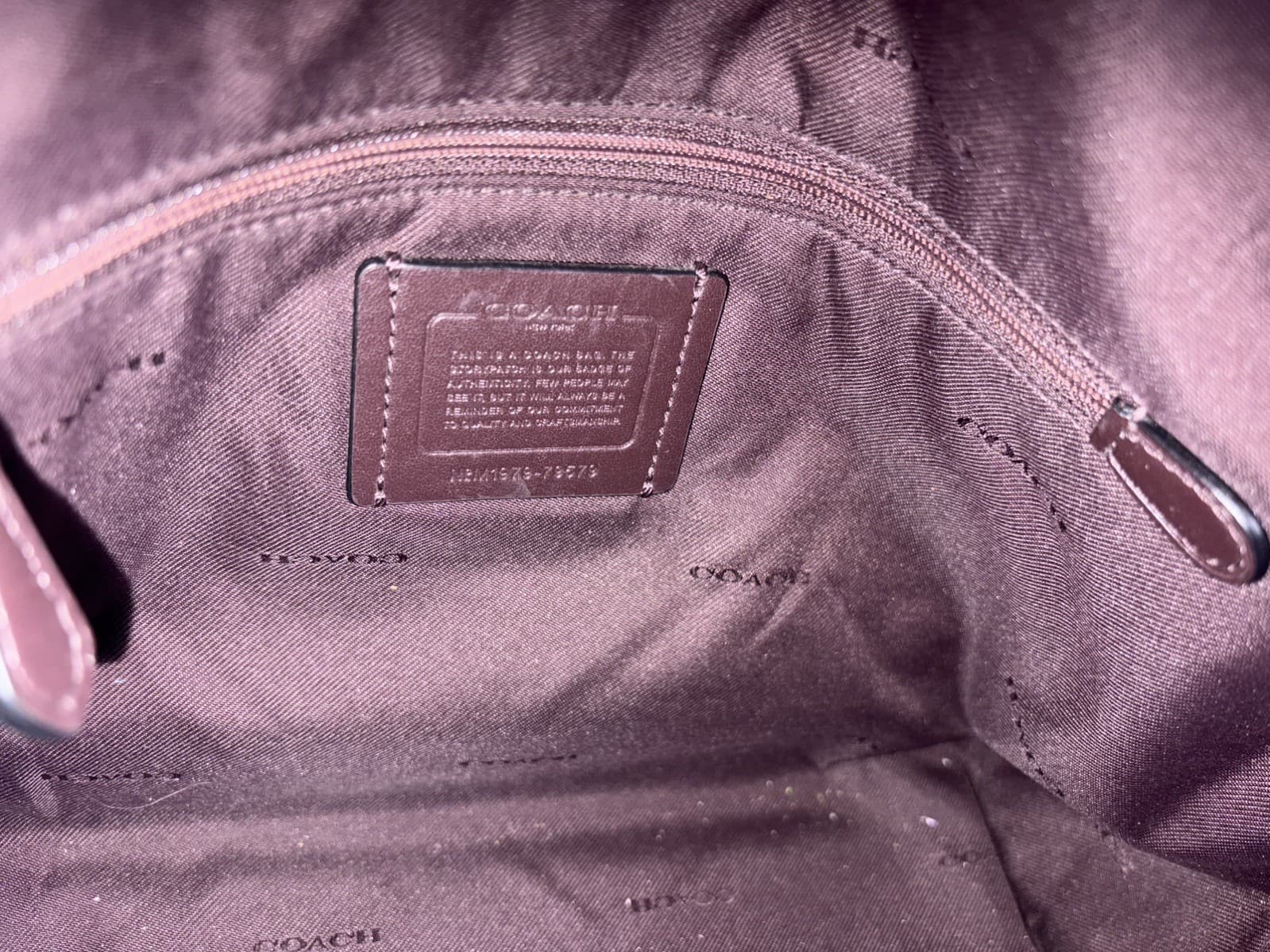 Auth COACH #79579 Signature Taylor Tote, Black & Gray Jaquard with Leather Trim - Thumbnail 7