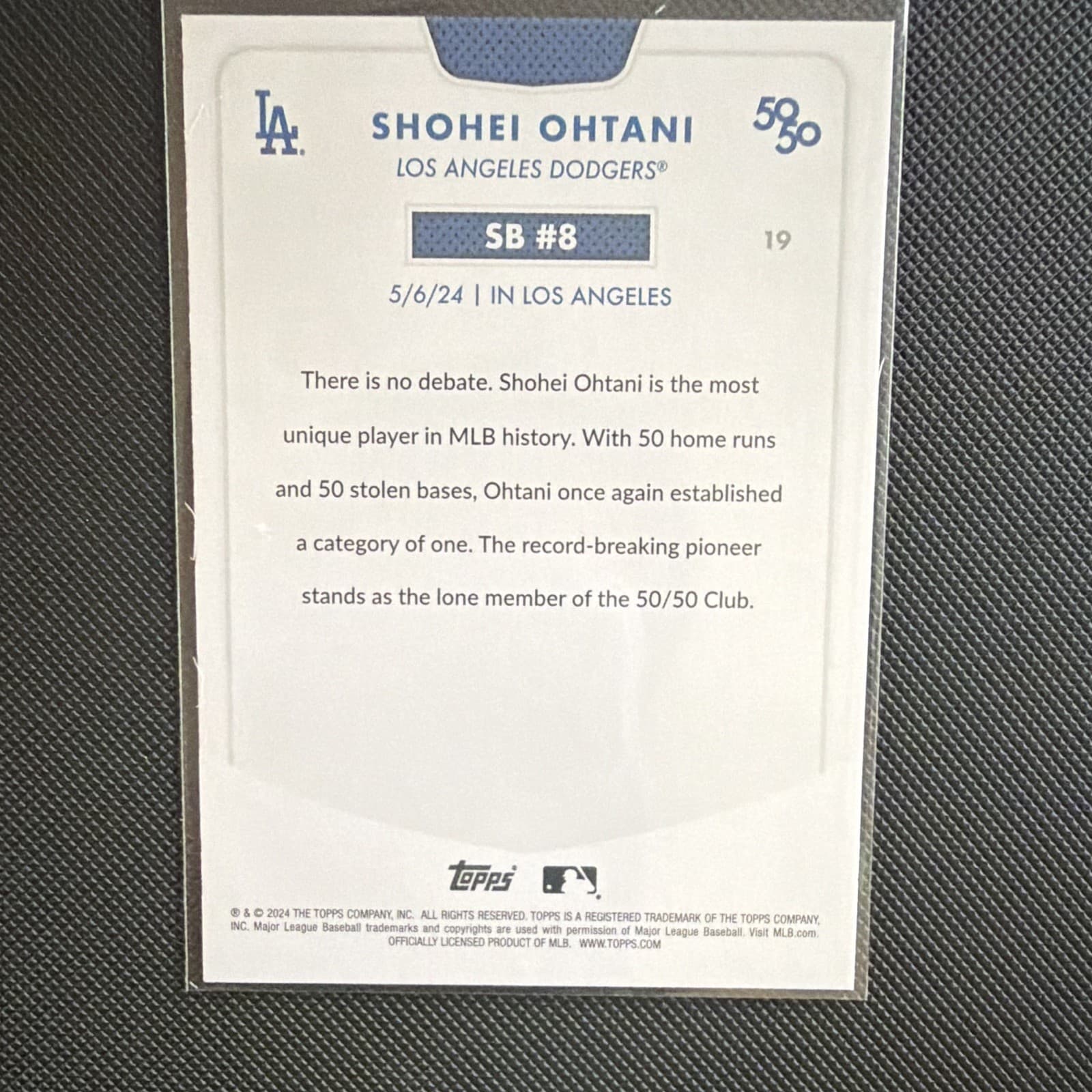 2024 Topps 50/50: Shohei Ohtani - Shohei Ohtani #8 - Thumbnail 3