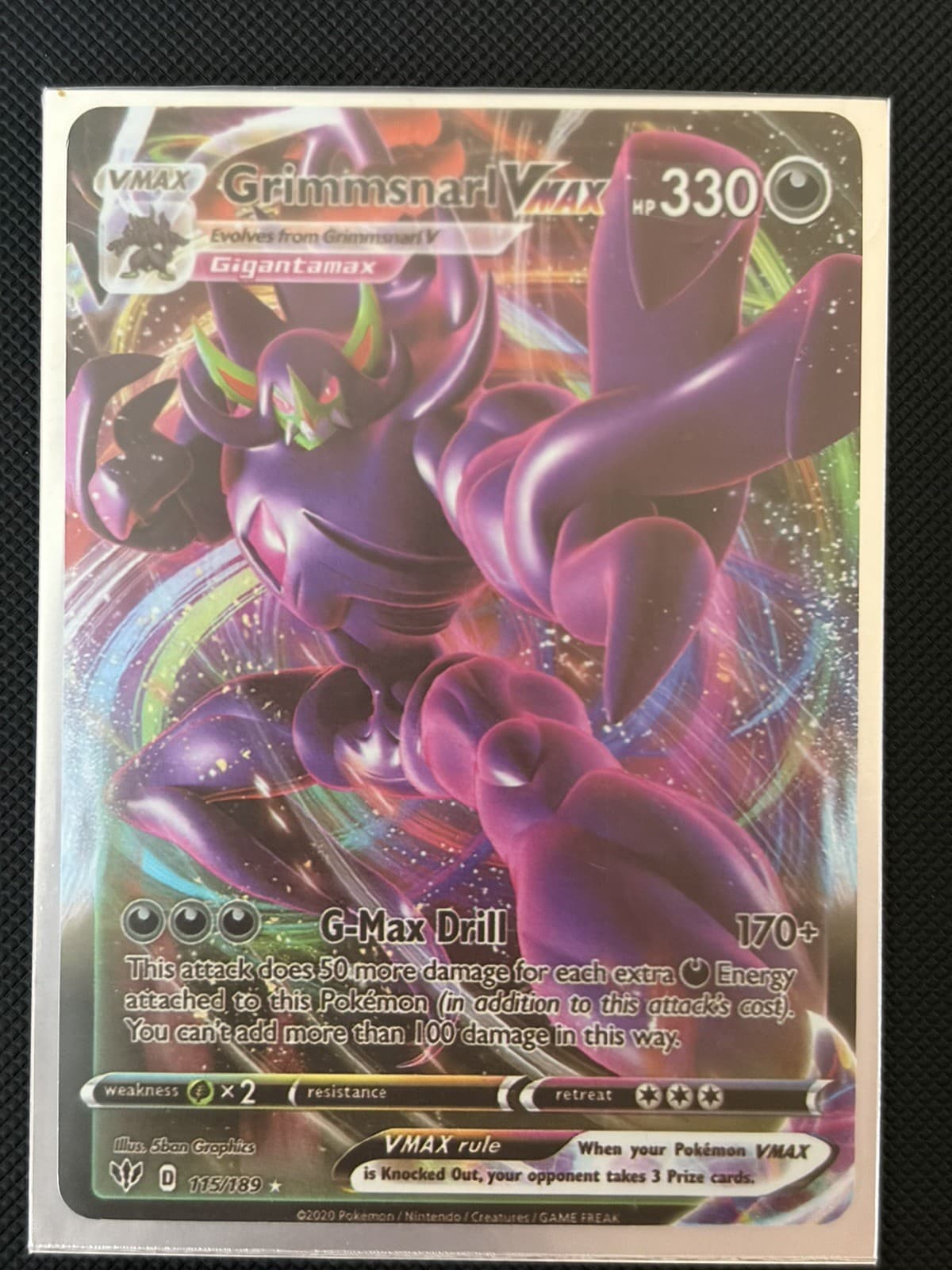 Grimmsnarl VMAX 115/189 Swsh03: Darkness Ablaze Holo - Thumbnail 4