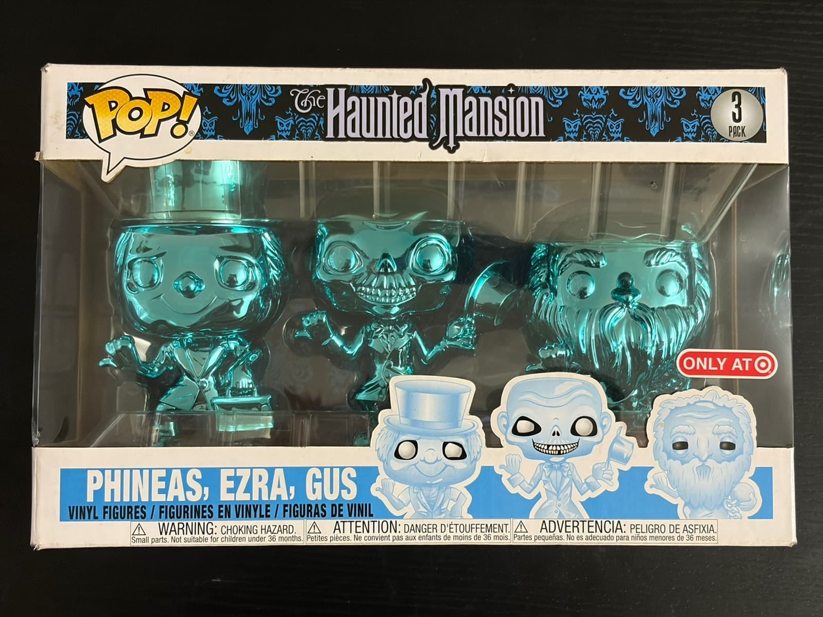 Funko Pop! Haunted Mansion Phineas, Ezra & Gus Chrome 3 Pack Target Exclusive - Thumbnail 5