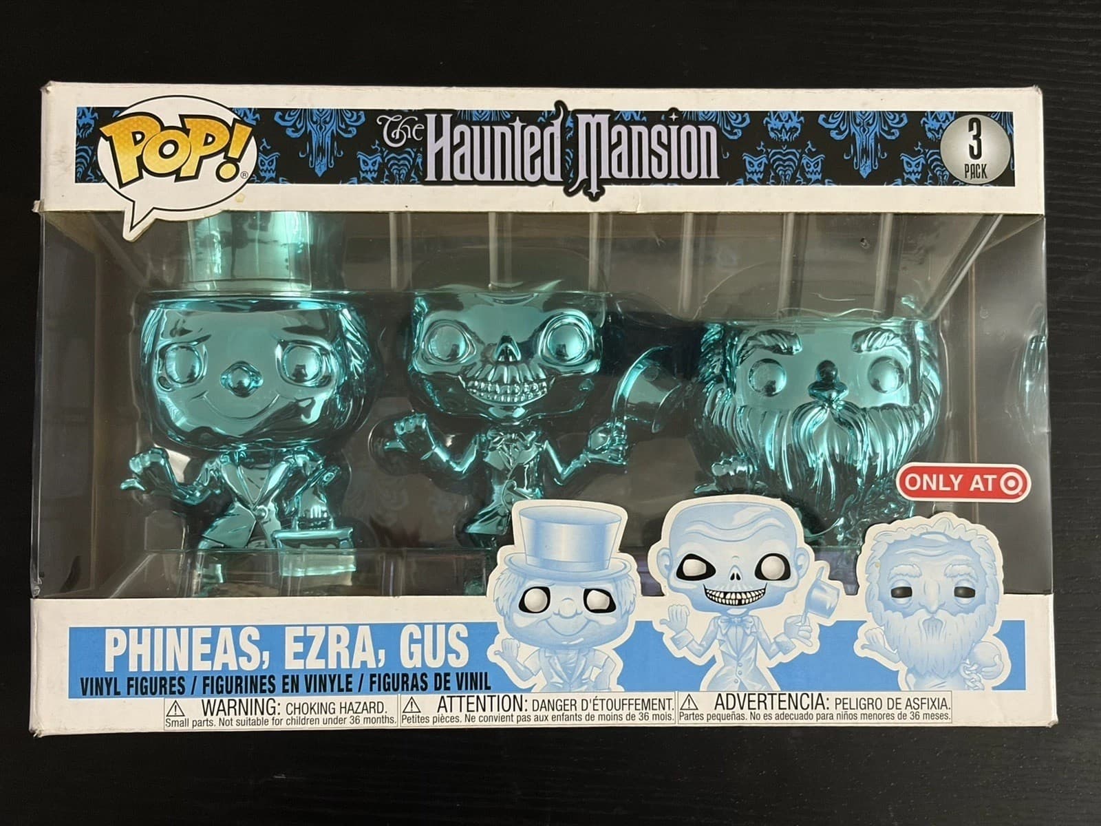 Funko Pop! Haunted Mansion Phineas, Ezra & Gus Chrome 3 Pack Target Exclusive - Thumbnail 4