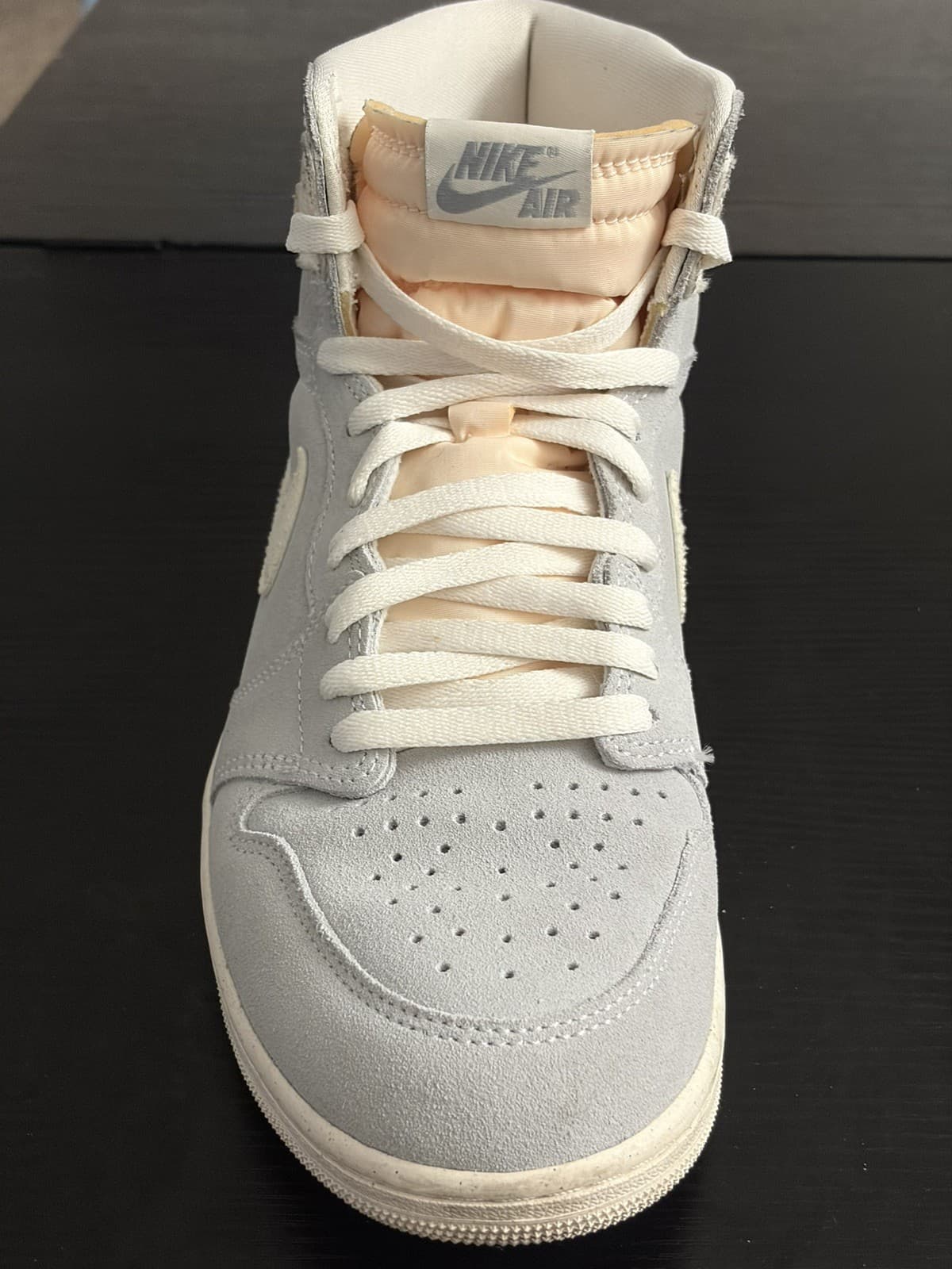 Nike Air Jordan 1 High Top Craft Pale Sneakers Gray/White Lace-Up - Thumbnail 2