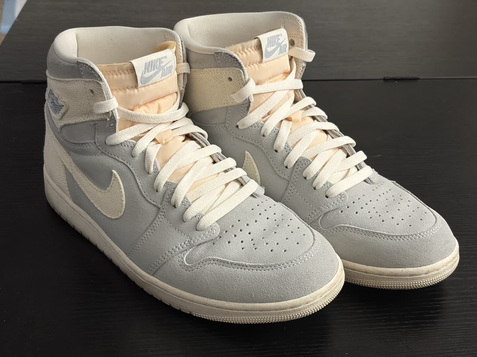 Nike Air Jordan 1 High Top Craft Pale Sneakers Gray/White Lace-Up - Thumbnail 8