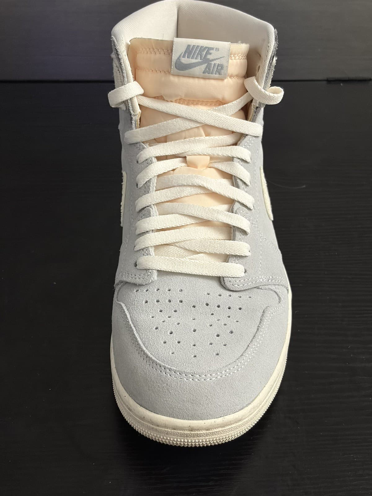 Nike Air Jordan 1 High Top Craft Pale Sneakers Gray/White Lace-Up - Thumbnail 3