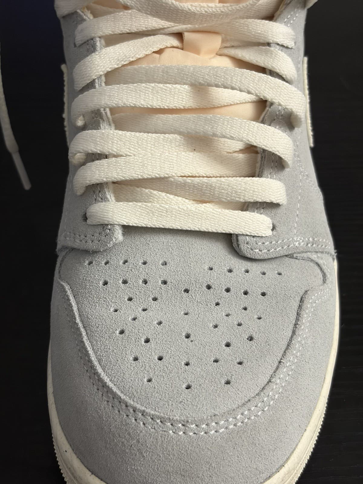 Nike Air Jordan 1 High Top Craft Pale Sneakers Gray/White Lace-Up - Thumbnail 7
