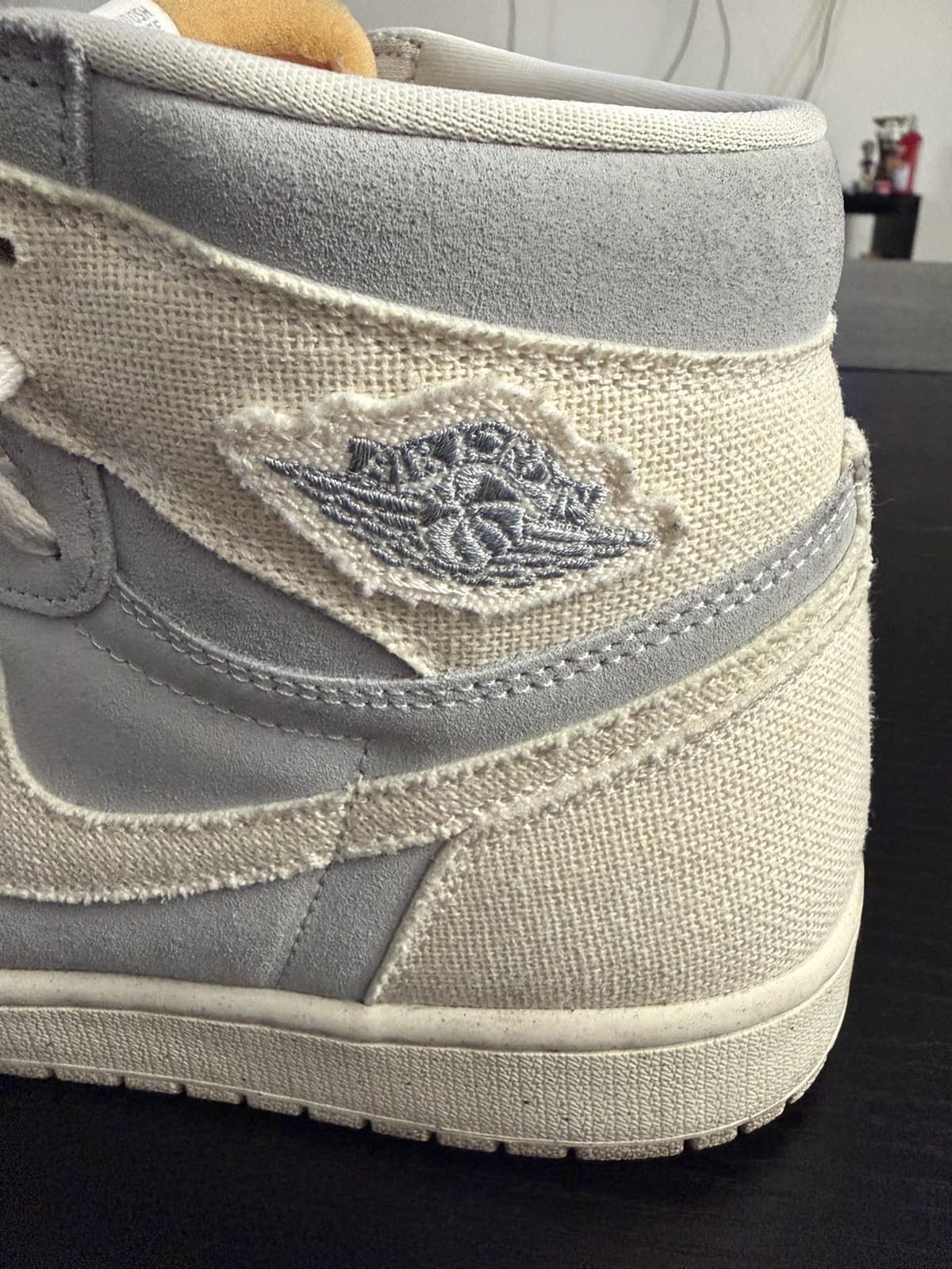 Nike Air Jordan 1 High Top Craft Pale Sneakers Gray/White Lace-Up - Thumbnail 6