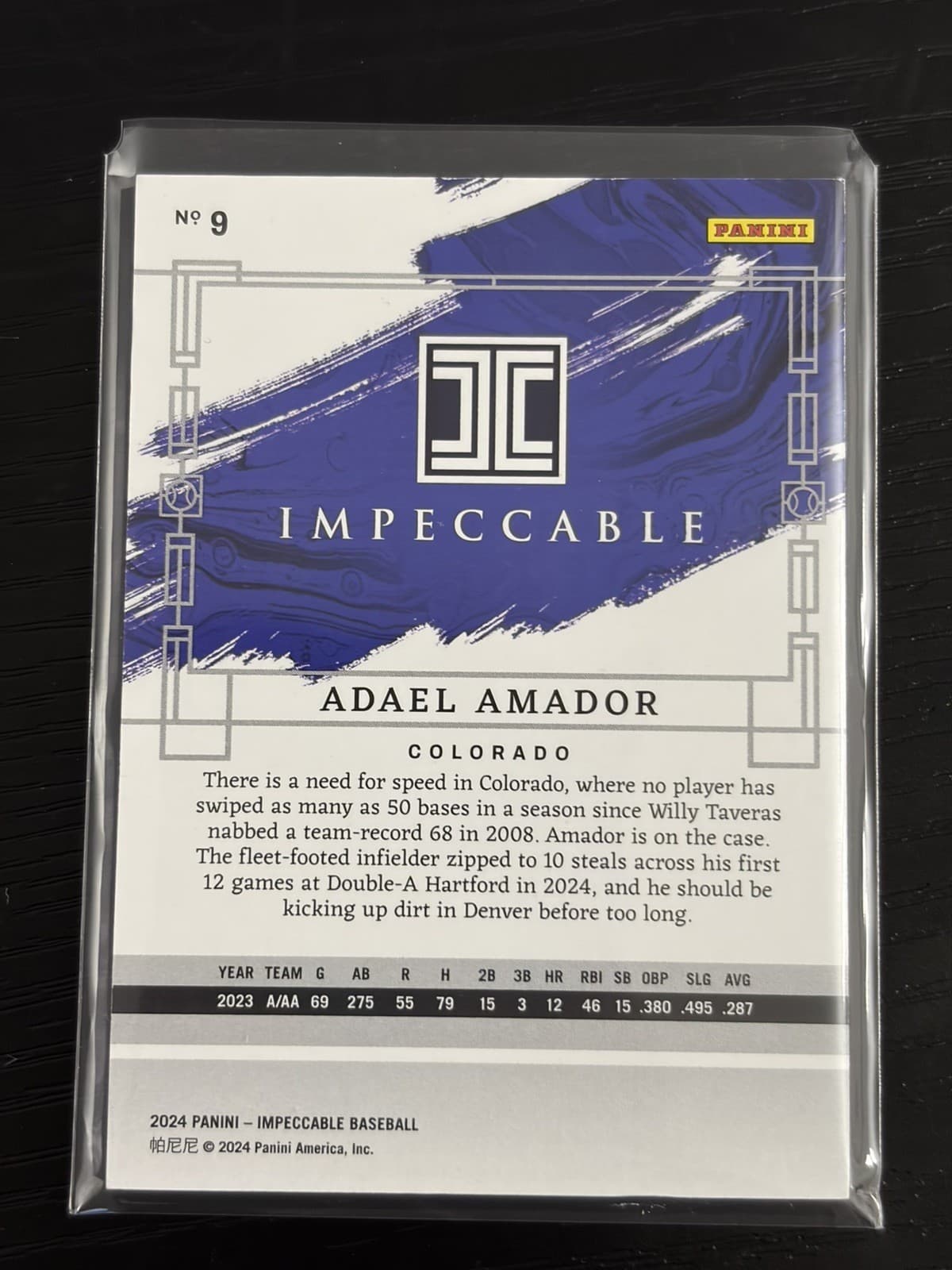 2024 Panini Impeccable ADAEL AMADOR Rookie Silver Base 08/60 SP Colorado Rockies - Thumbnail 3