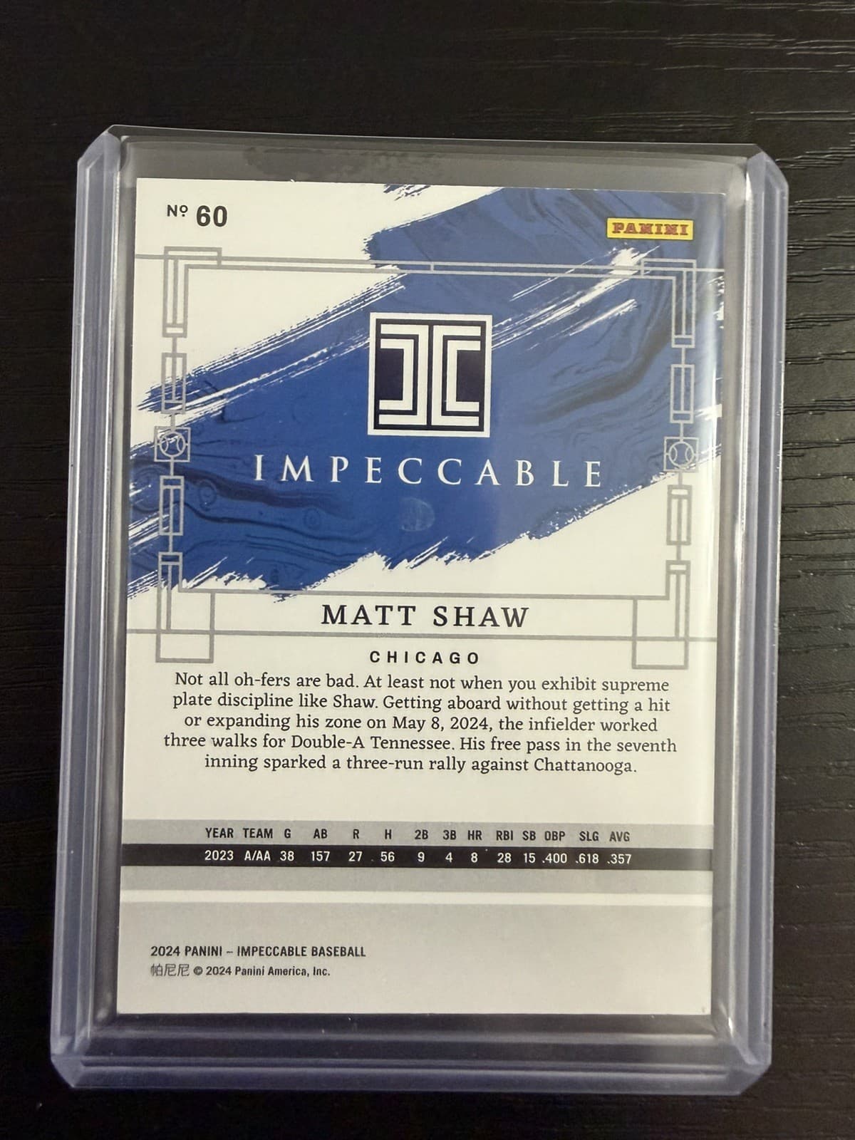 2024 Panini Impeccable Matt Shaw #74/99 - Thumbnail 2
