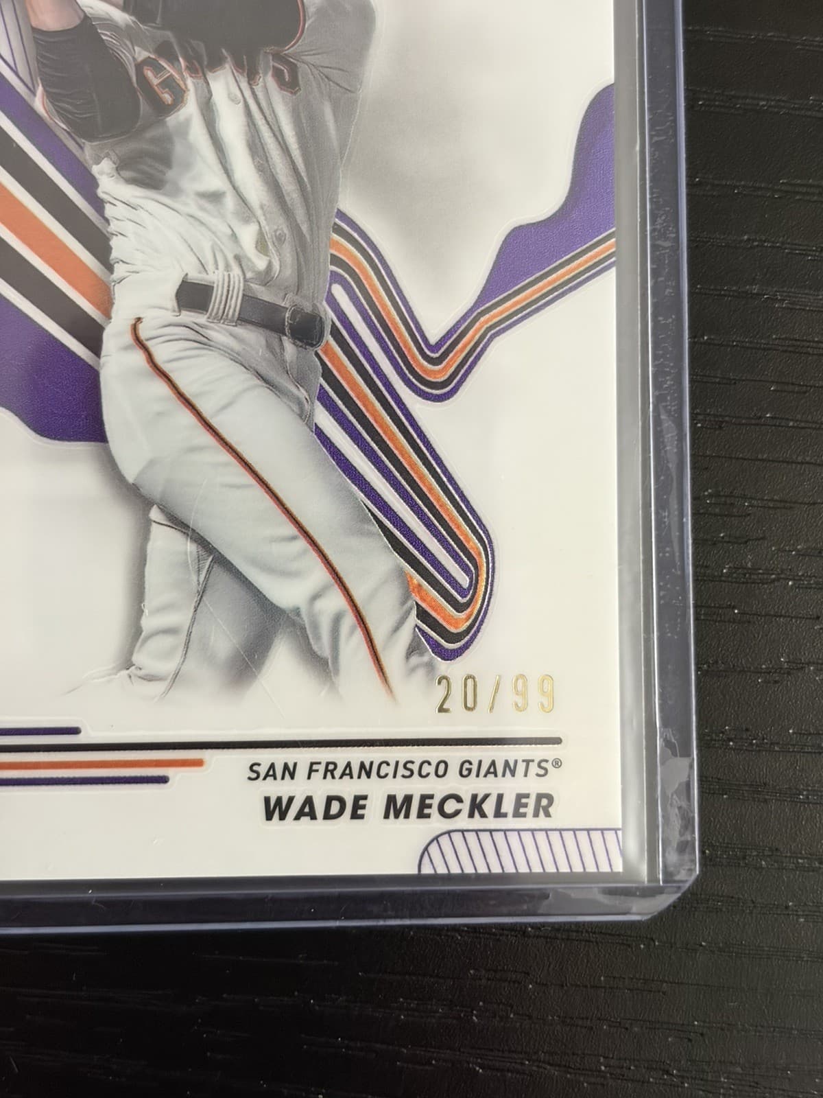 2024 Topps Pristine Wade Meckler SP Purple 20/99 RC GIANTS - Thumbnail 3