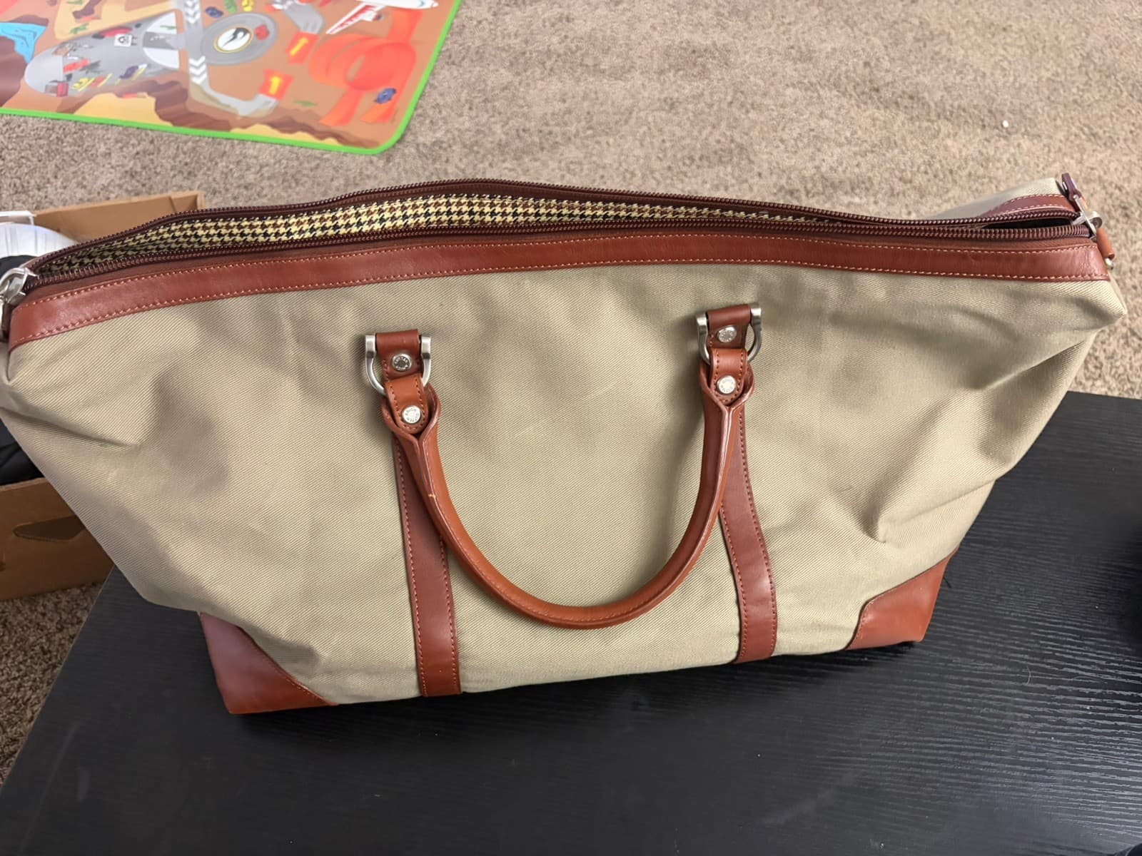 CUTTER & BUCK Canvas and Leather Overnight/Weekender Travel Large Duffel Bag - Thumbnail 2