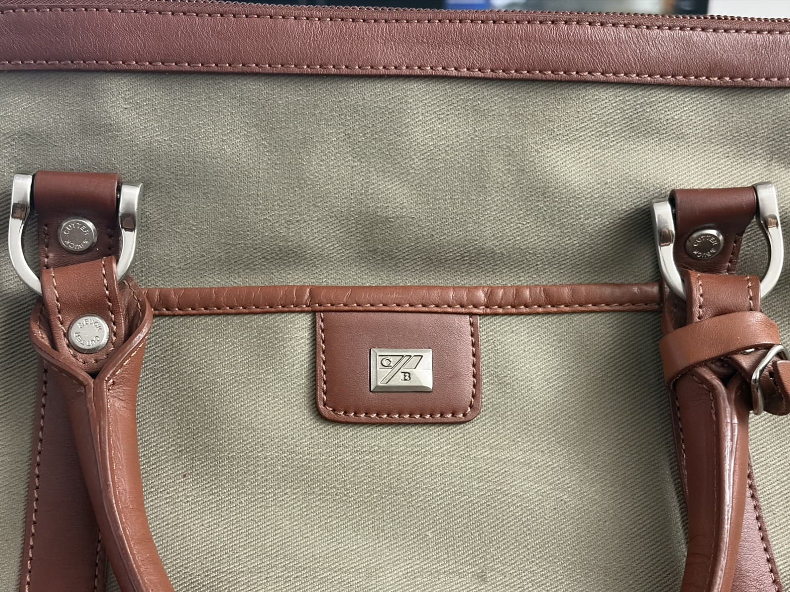 CUTTER & BUCK Canvas and Leather Overnight/Weekender Travel Large Duffel Bag - Thumbnail 5