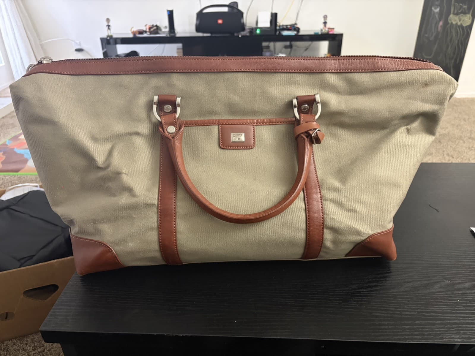 CUTTER & BUCK Canvas and Leather Overnight/Weekender Travel Large Duffel Bag - Thumbnail 3