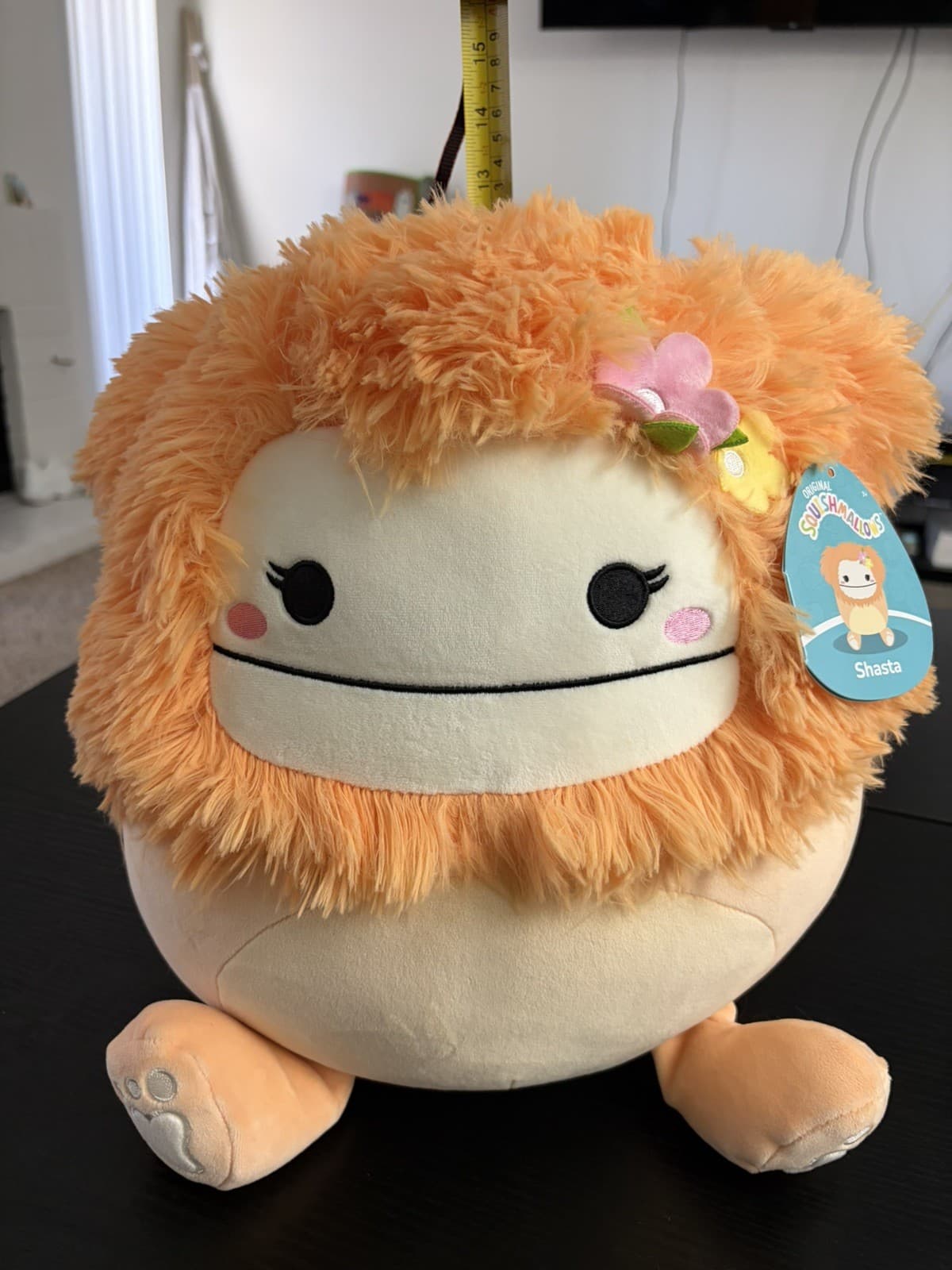 Squishmallows Shasta Peach Bigfoot 12" Tropical Flower Plush NWT Rare - Thumbnail 4
