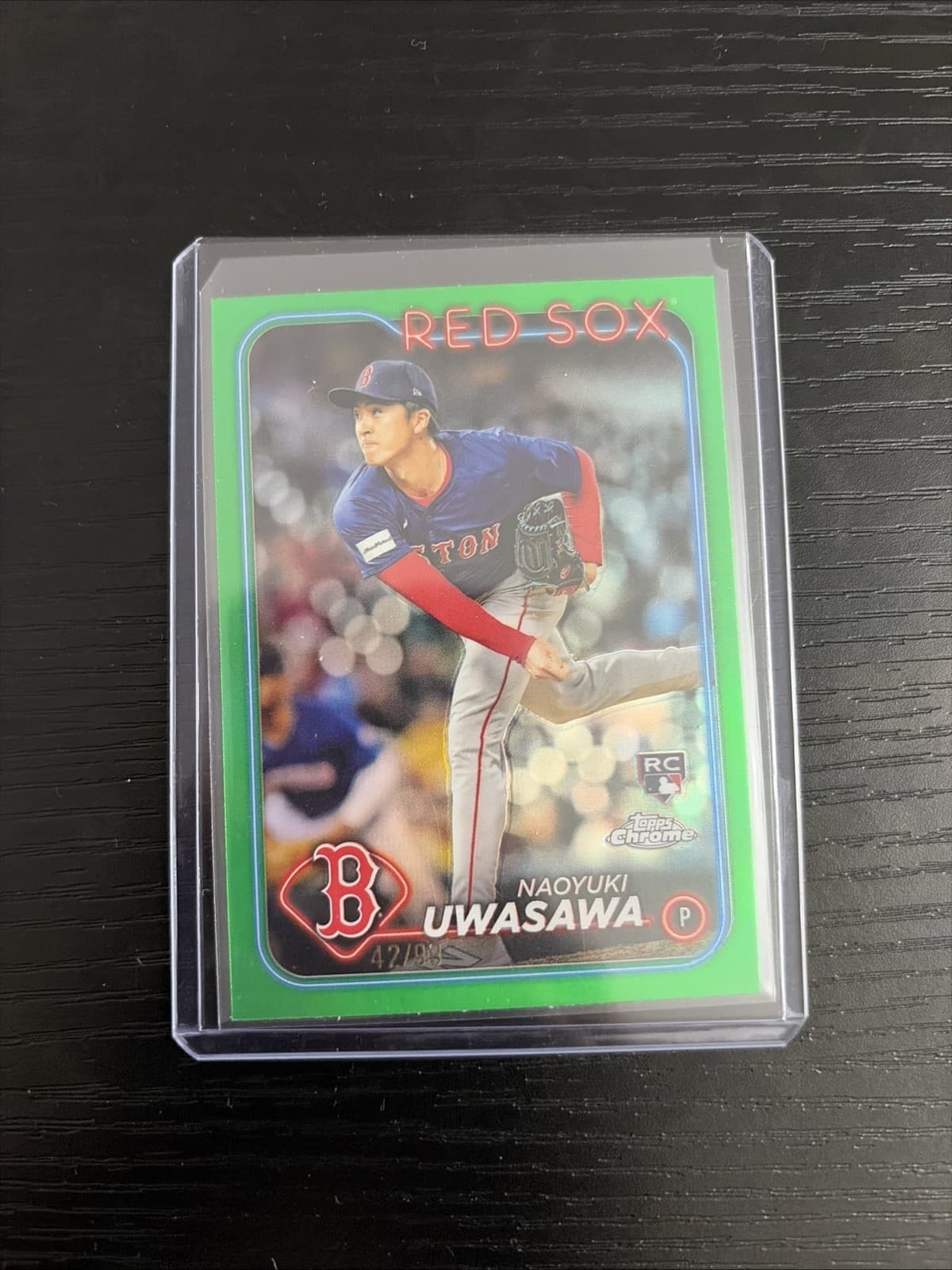 Naoyuki Uwasawa 2024 Topps Chrome Update Green Refractor RC 42/99 SGC 10 Red Sox - Thumbnail 5