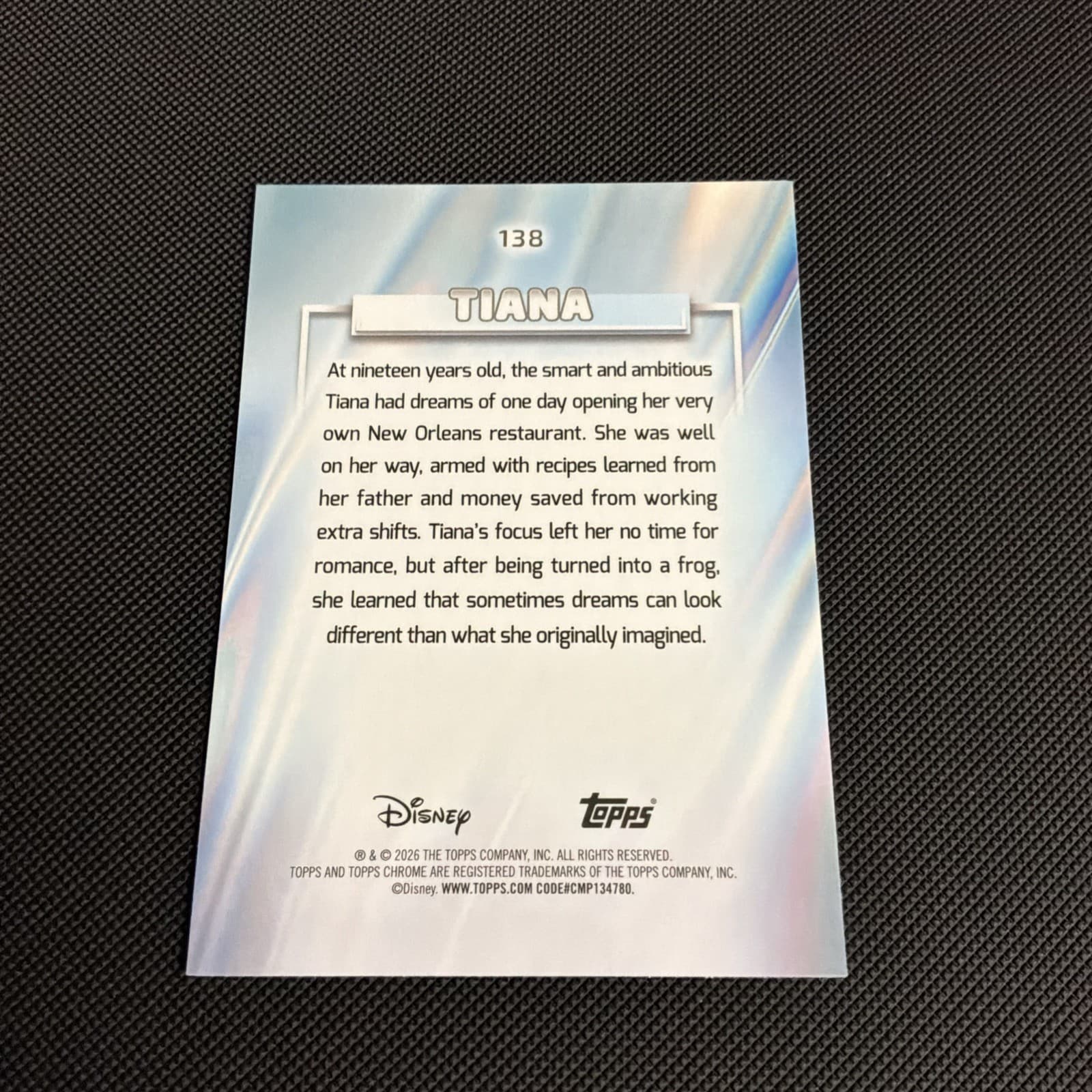 2026 Topps Chrome Disney Tiana #138 Aqua /199 - Thumbnail 2