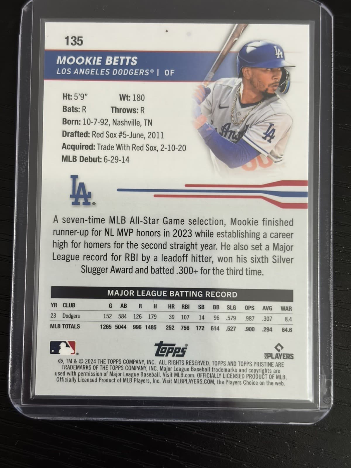 2024 Topps Pristine Mookie Betts #135 - Thumbnail 3