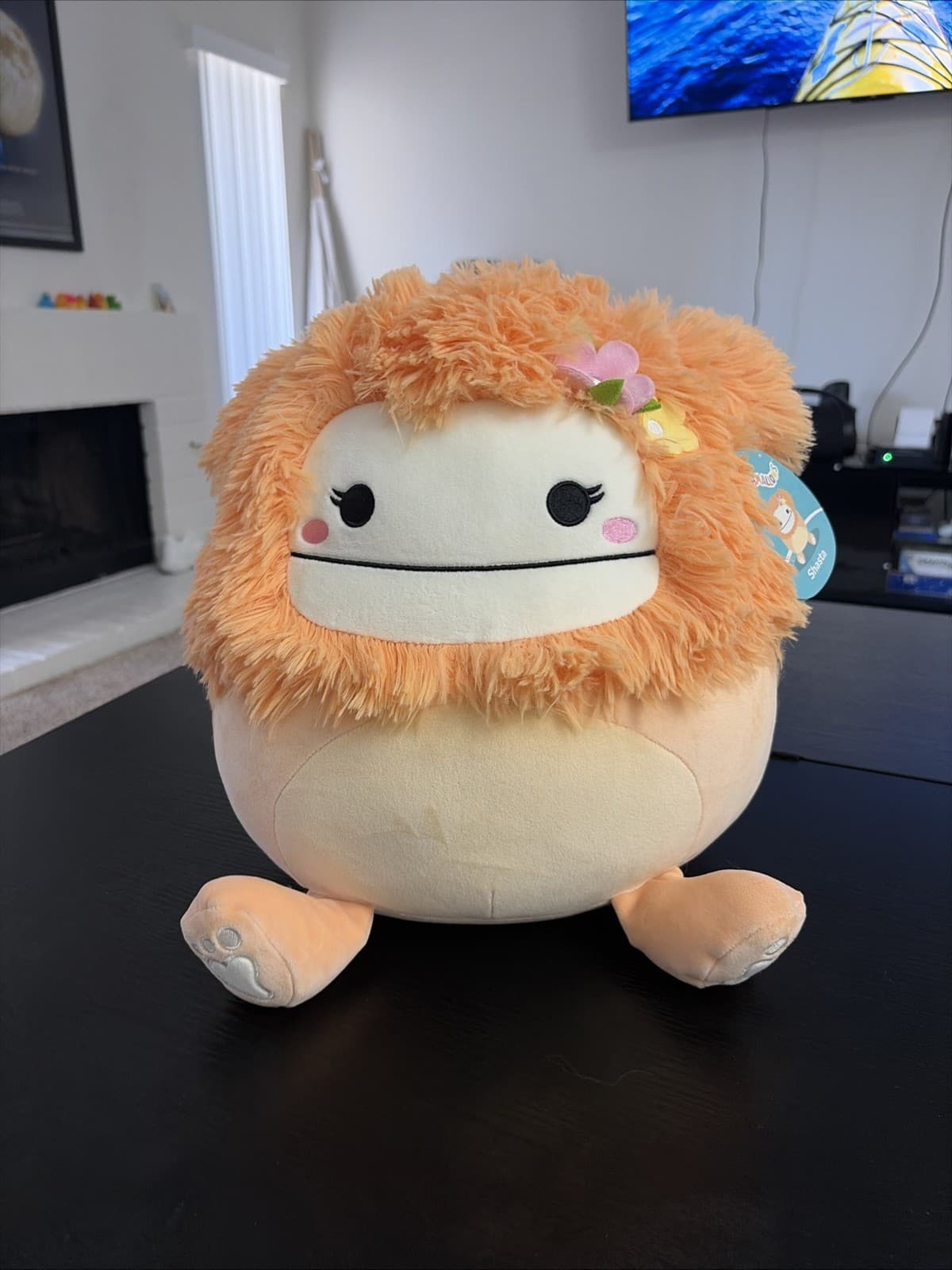 Squishmallows Shasta Peach Bigfoot 12" Tropical Flower Plush NWT Rare - Thumbnail 2