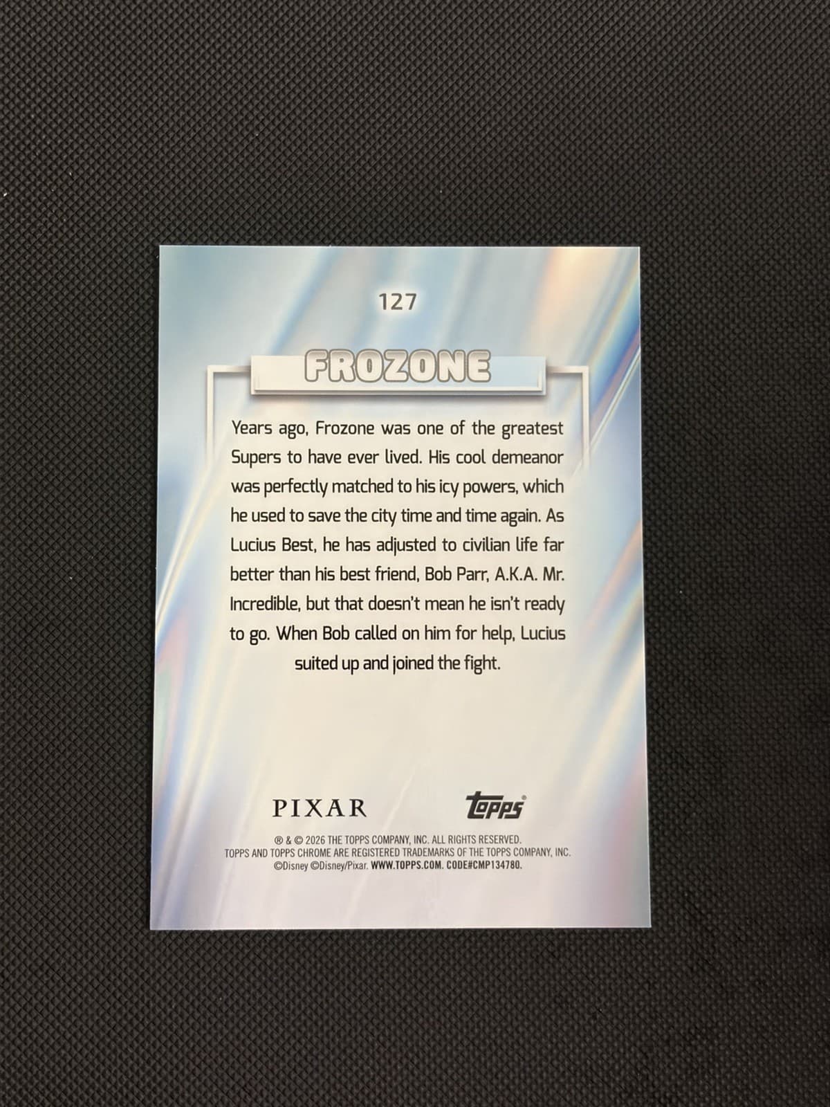 FROZONE THE INCREDIBLES TOPPS CHROME DISNEY BASE CARD #127 2026 26 - Thumbnail 2